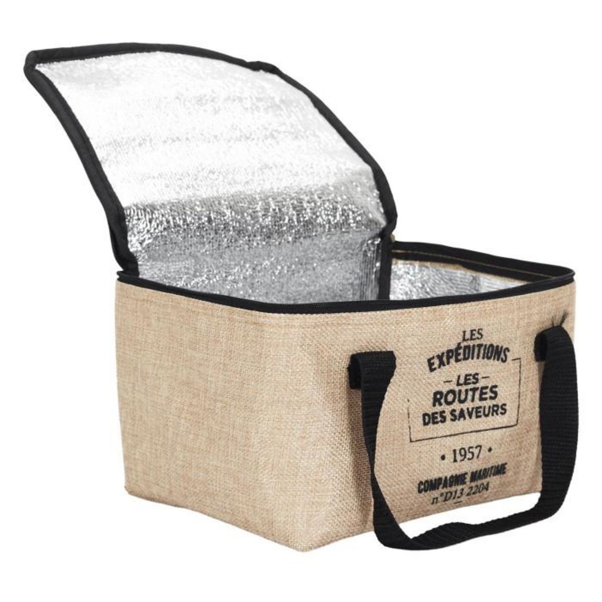 Paris Prix Lunch Bag Fraicheur Isotherme  Effet Jute  16cm Beige