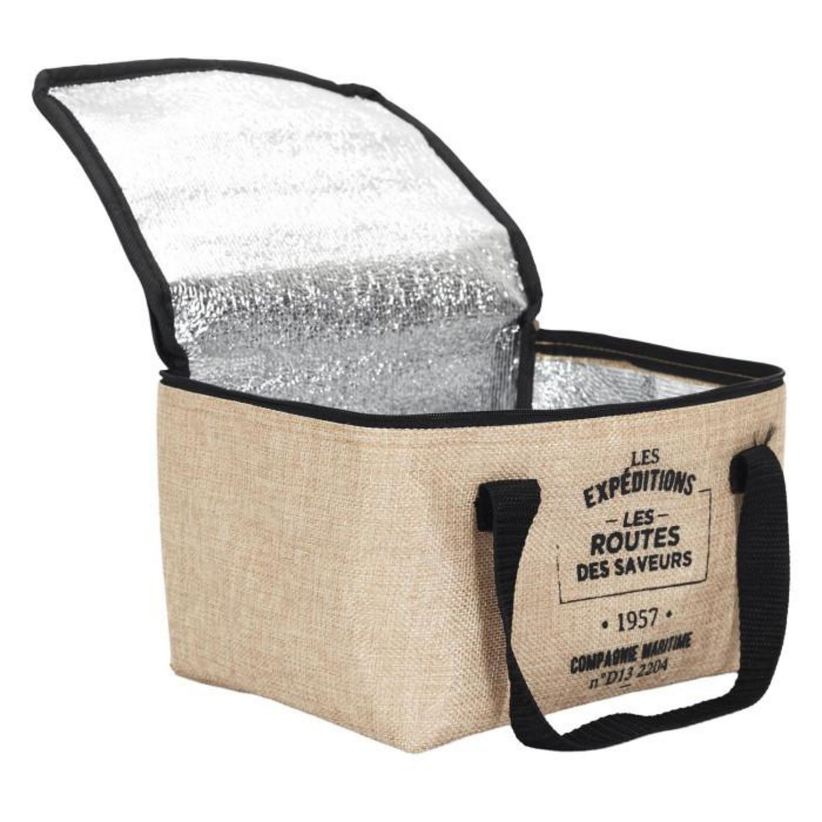 Paris Prix Lunch Bag Fraicheur Isotherme  Effet Jute  16cm Beige