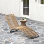 Voir la diapositive 5 : OUTSUNNY Bain de soleil style colonial - 176 x 58 x 82 cm - acier noir résine filaire beige