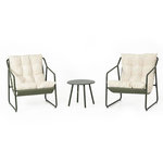 CONCEPT USINE Ensemble de jardin 2 fauteuils vert kaki avec table basse ATRANI