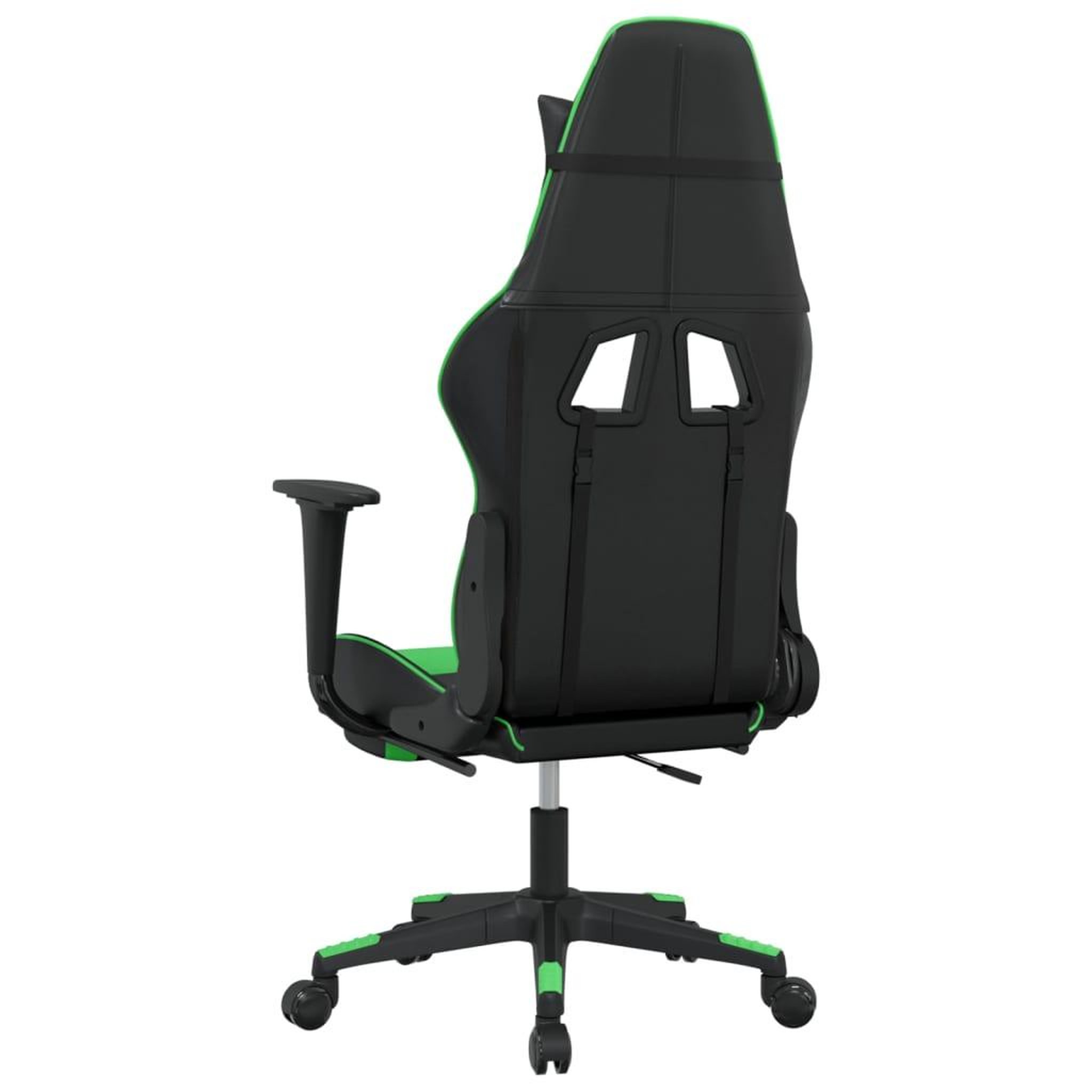 Voir la diapositive 5 : VIDAXL Chaise de jeu avec repose-pied Noir et vert Similicuir