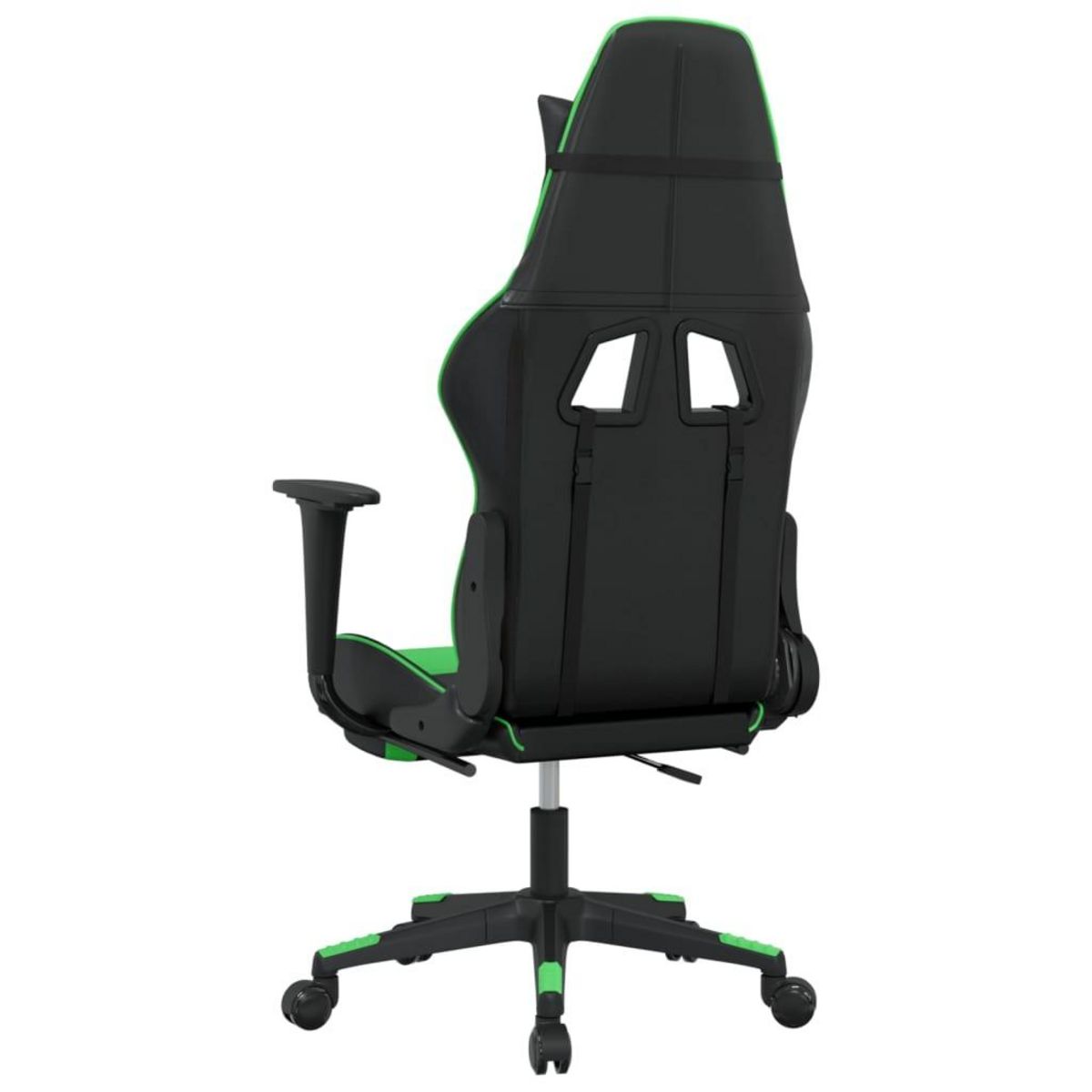 VIDAXL Chaise de jeu avec repose-pied Noir et vert Similicuir