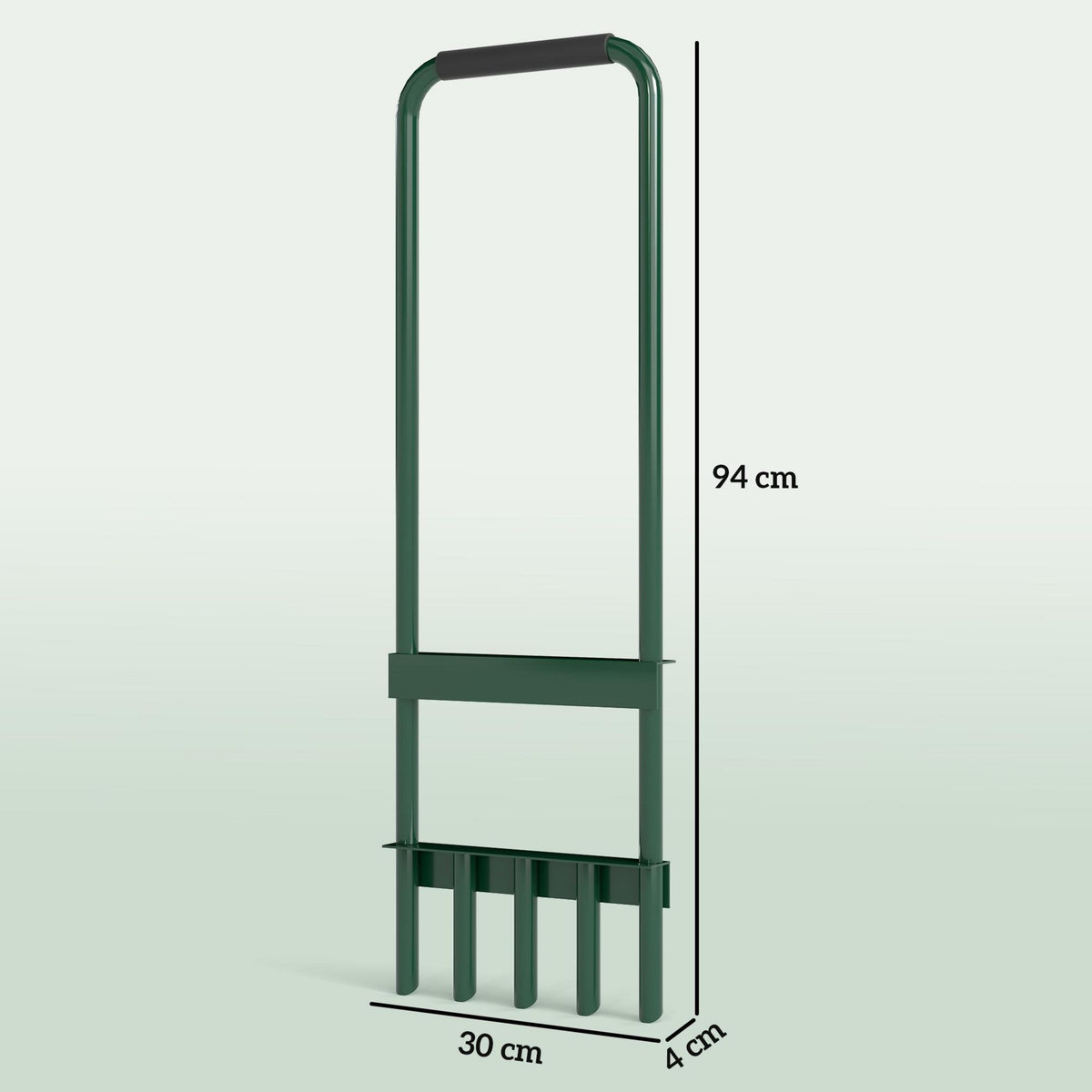 OUTSUNNY Aérateur de pelouse - aérateur de gazon - 5 dents creuses dia. 2,3 cm - acier thermoplastique vert