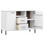 Voir la diapositive 5 : VIDAXL Buffet avec pieds en métal Blanc 113x40x77 cm Bois massif OSLO