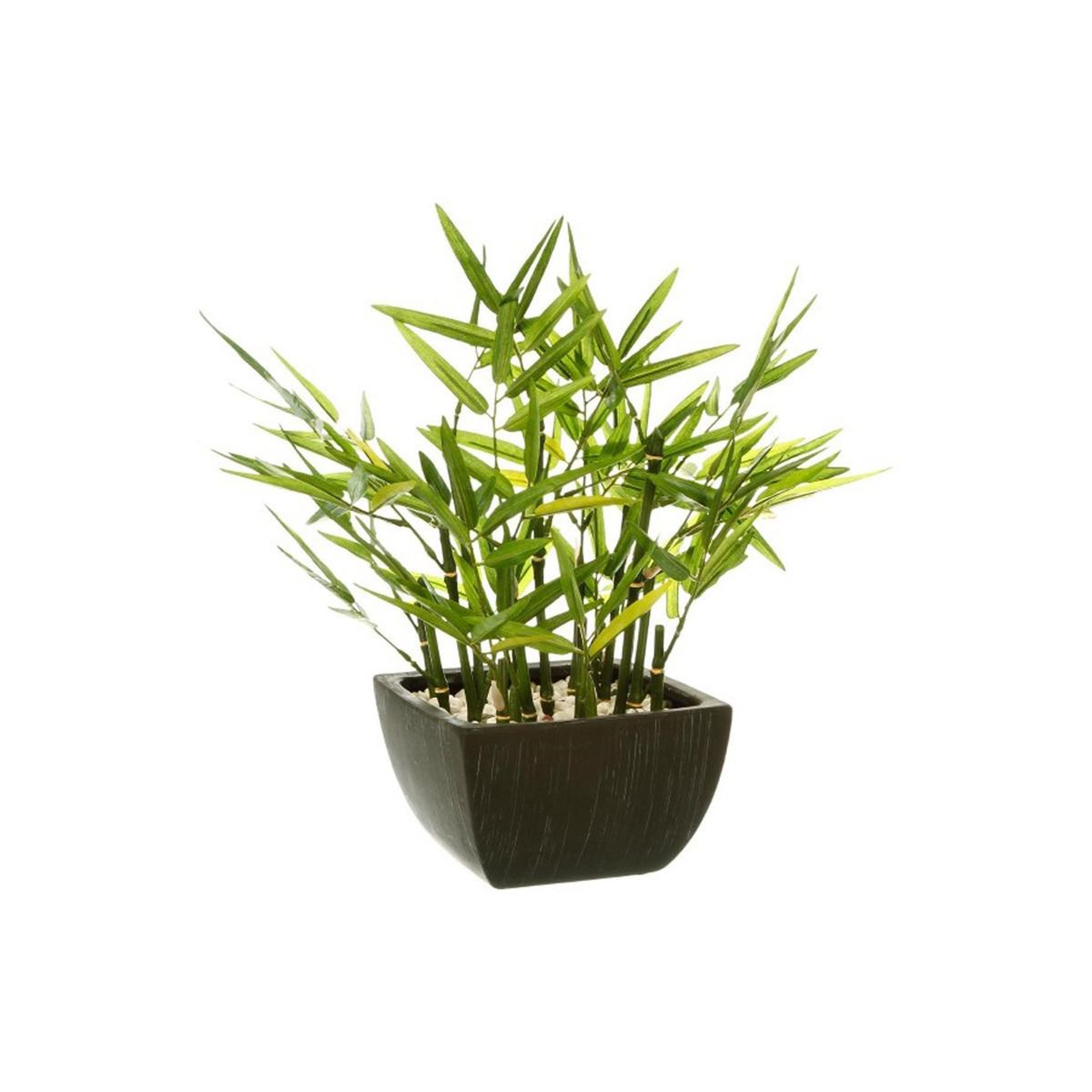 ATMOSPHERA Plante artificielle en pot  bambou  35cm noir