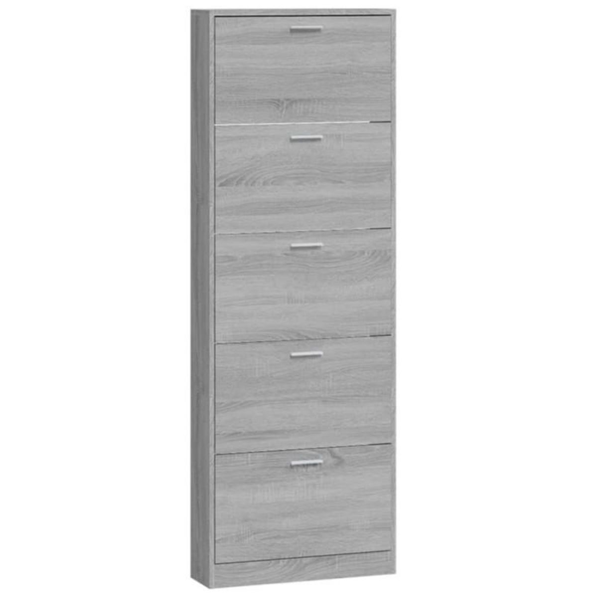 VIDAXL Armoire à chaussures Sonoma gris 59x17x169 cm Bois d ingénierie