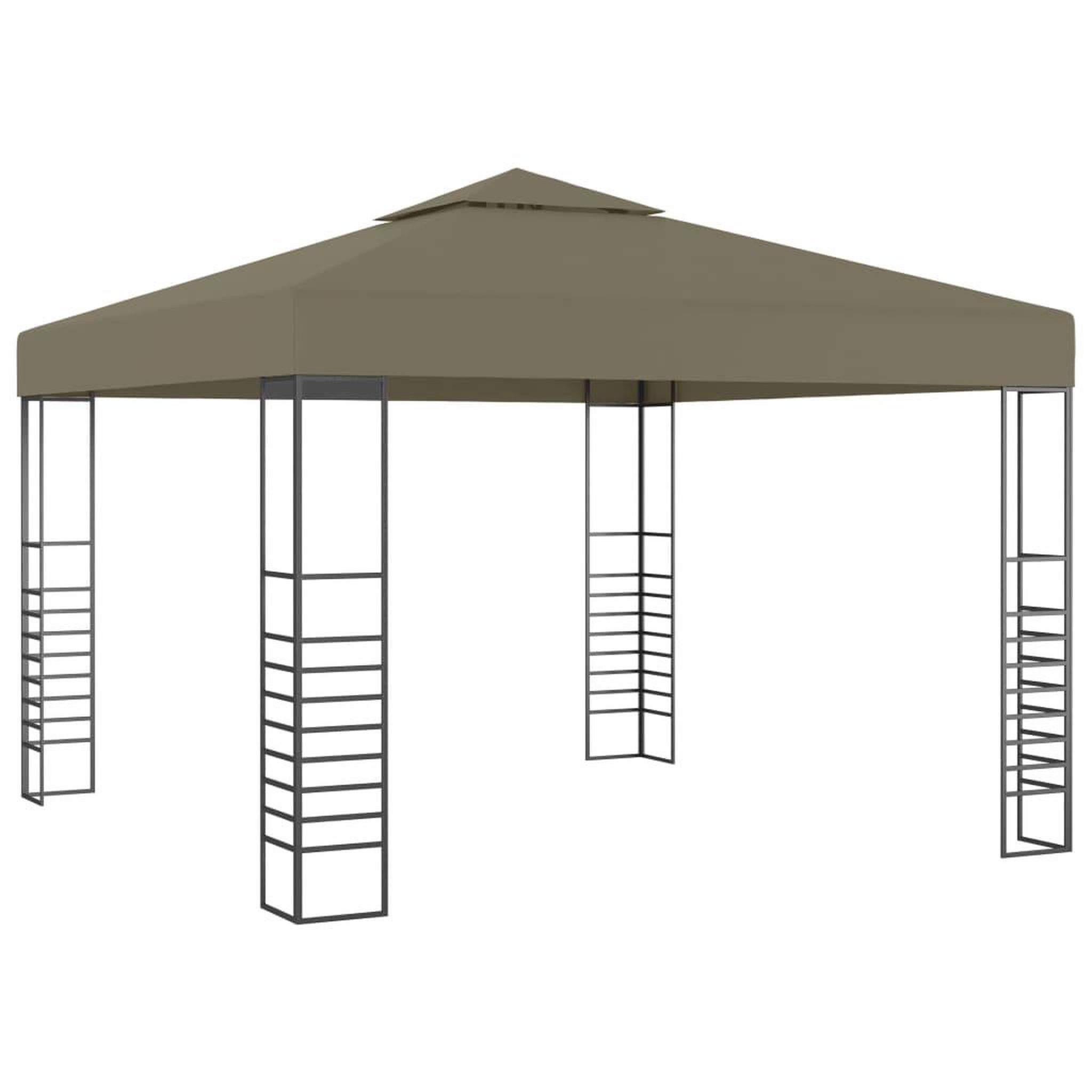 Voir la diapositive 3 : VIDAXL Chapiteau avec guirlande lumineuse a LED 3x3 m Taupe