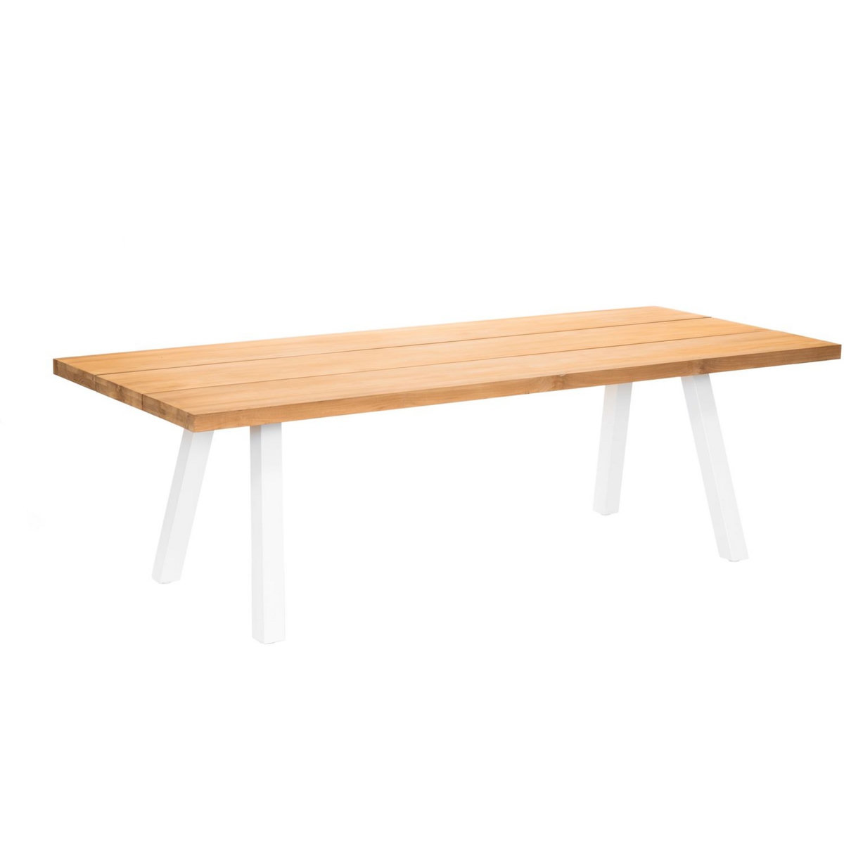 JARDILINE Table de jardin - 6/10 places - Aluminium/Bois - Blanc - SEYCHELLES