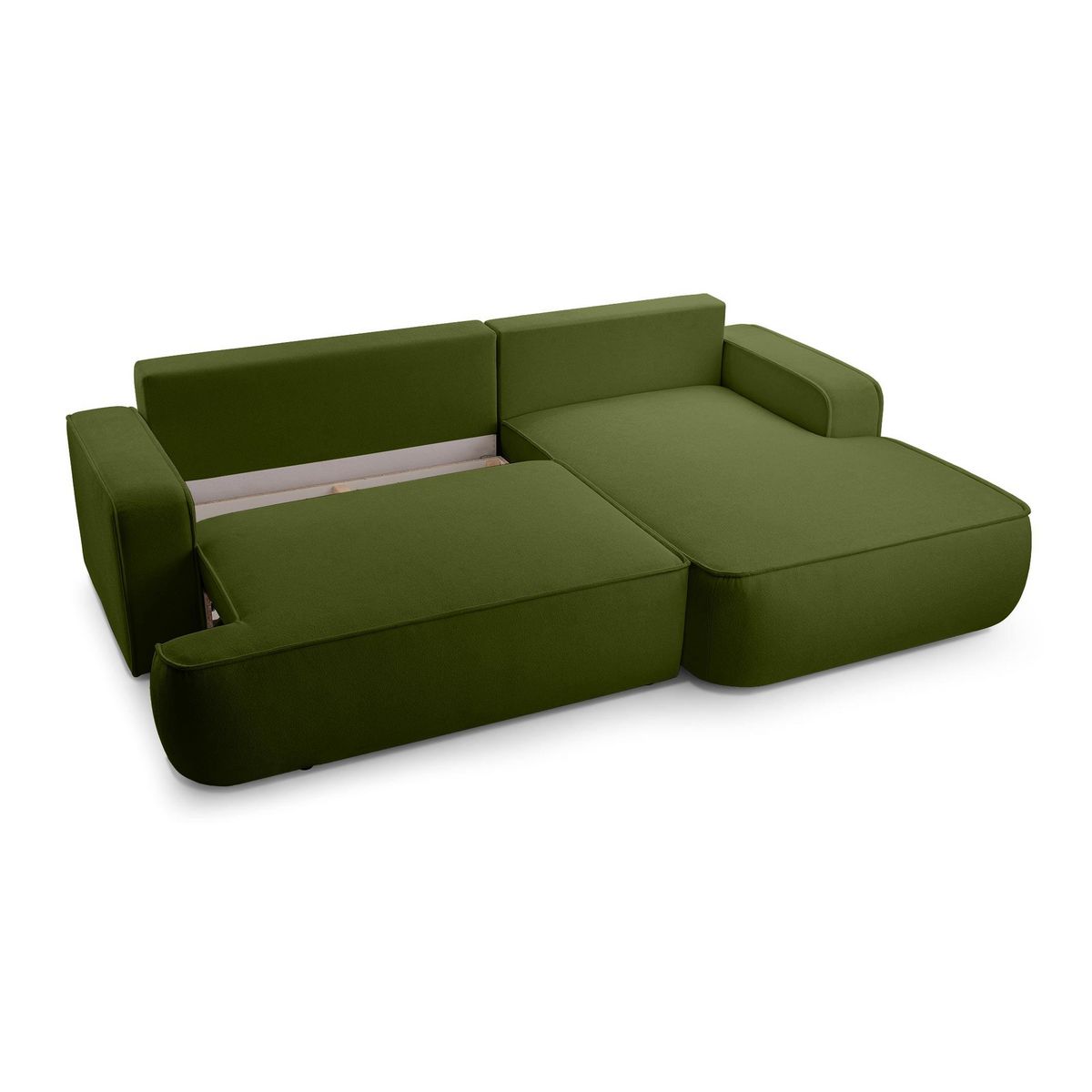 BEST MOBILIER Nessino - canapé d'angle droit 4 places - convertible avec coffre - en tissu texturé