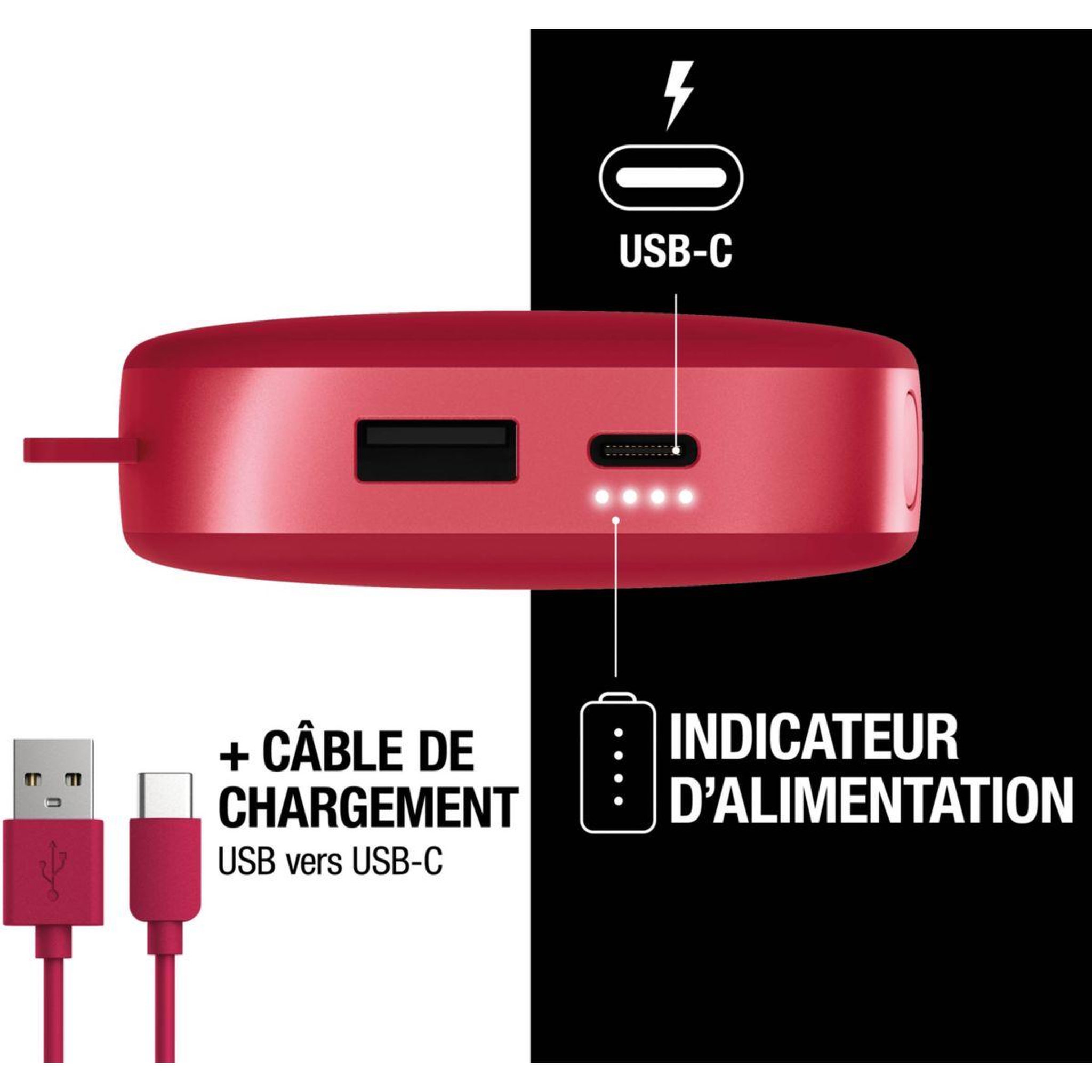 Voir la diapositive 4 : FRESH'N REBEL Batterie externe 12000mah usb-c ultra-rapide 20w rouge