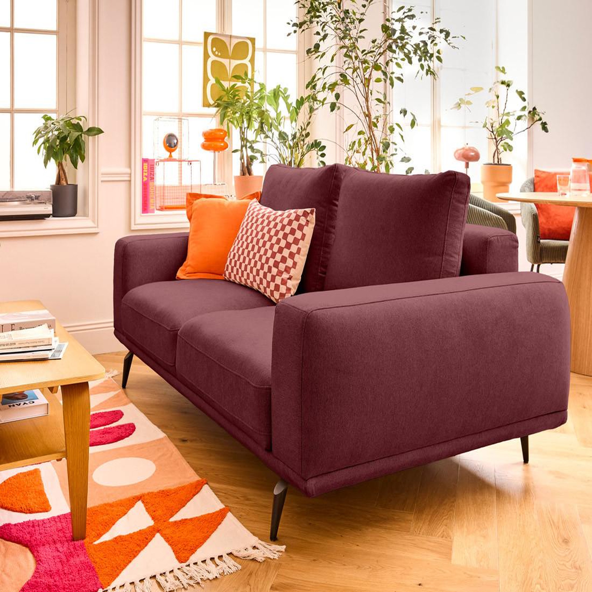 Voir la diapositive 2 : LISA DESIGN Vicence - canapé droit 2 places en tissu