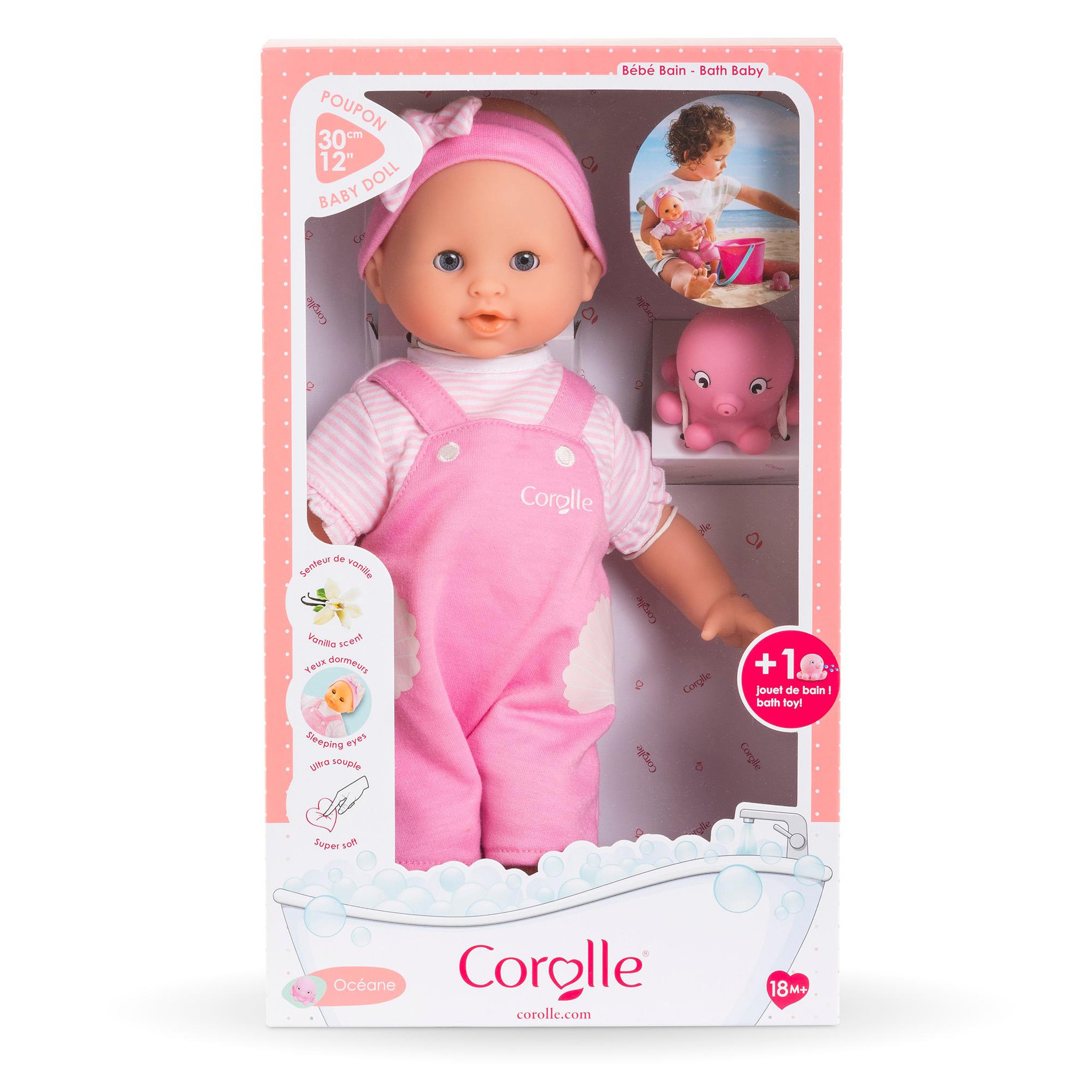Voir la diapositive 2 : Corolle Poupon Bébé Bain Océane - Coquillages