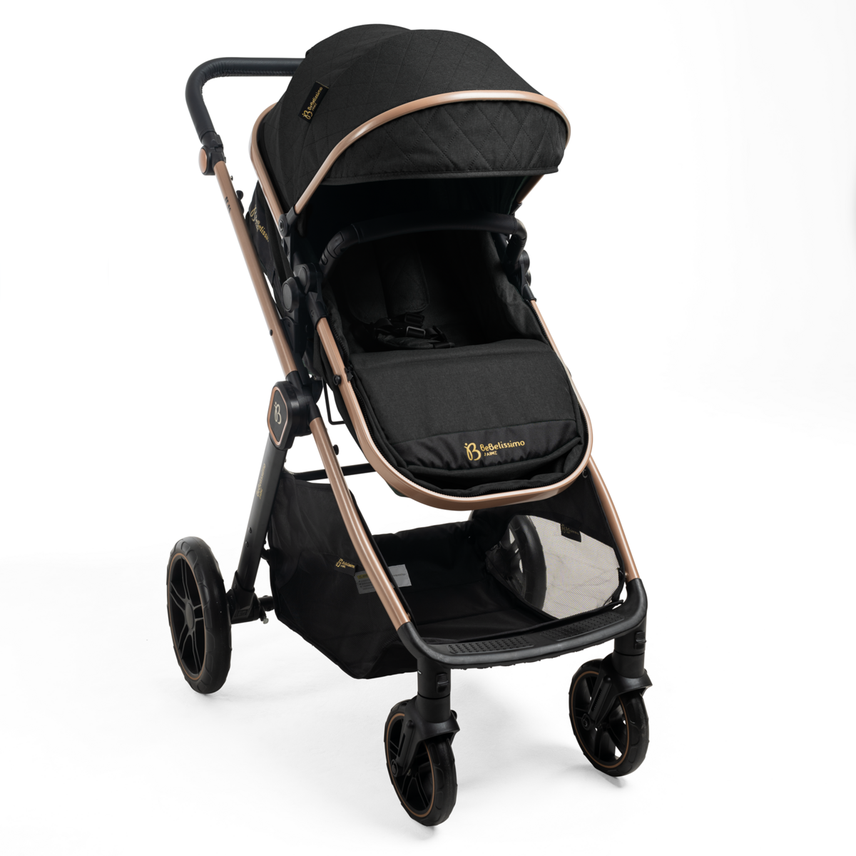 BEBELISSIMO Bebelissimo - Poussette transformable - combinée - 2 en 1 - poids 0-22kg - IRIS- noir