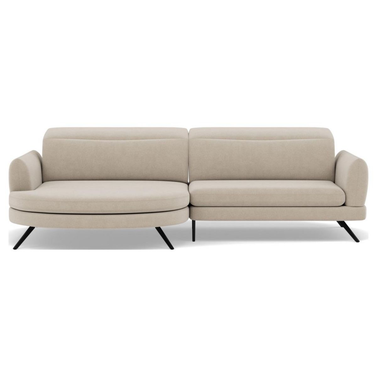 LISA DESIGN Terry - canapé d'angle gauche 4 places avec têtières réglables en tissu texturé