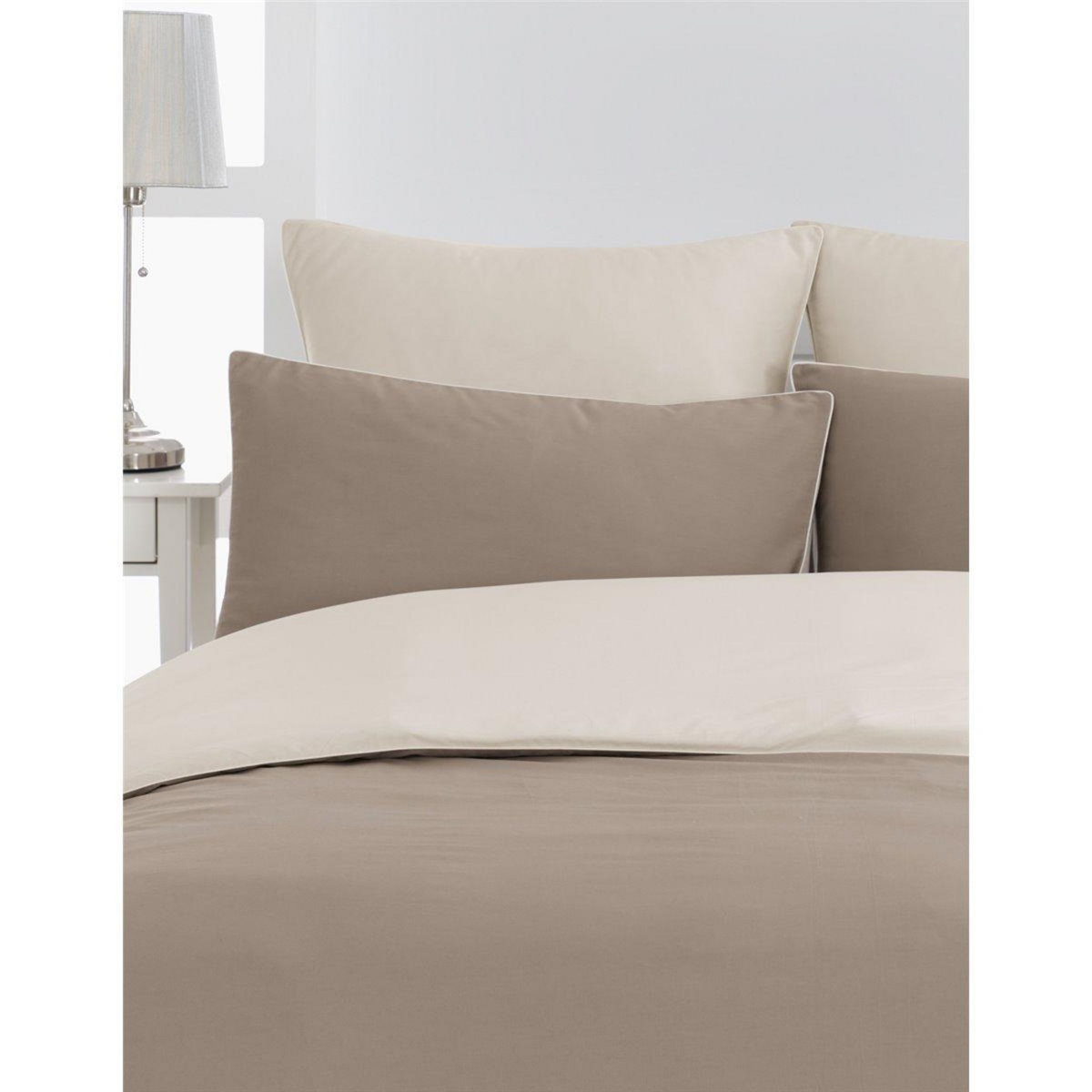 Sensei Maison Lot de 2 taies d'oreiller bicolores en percale coton DOZMARY