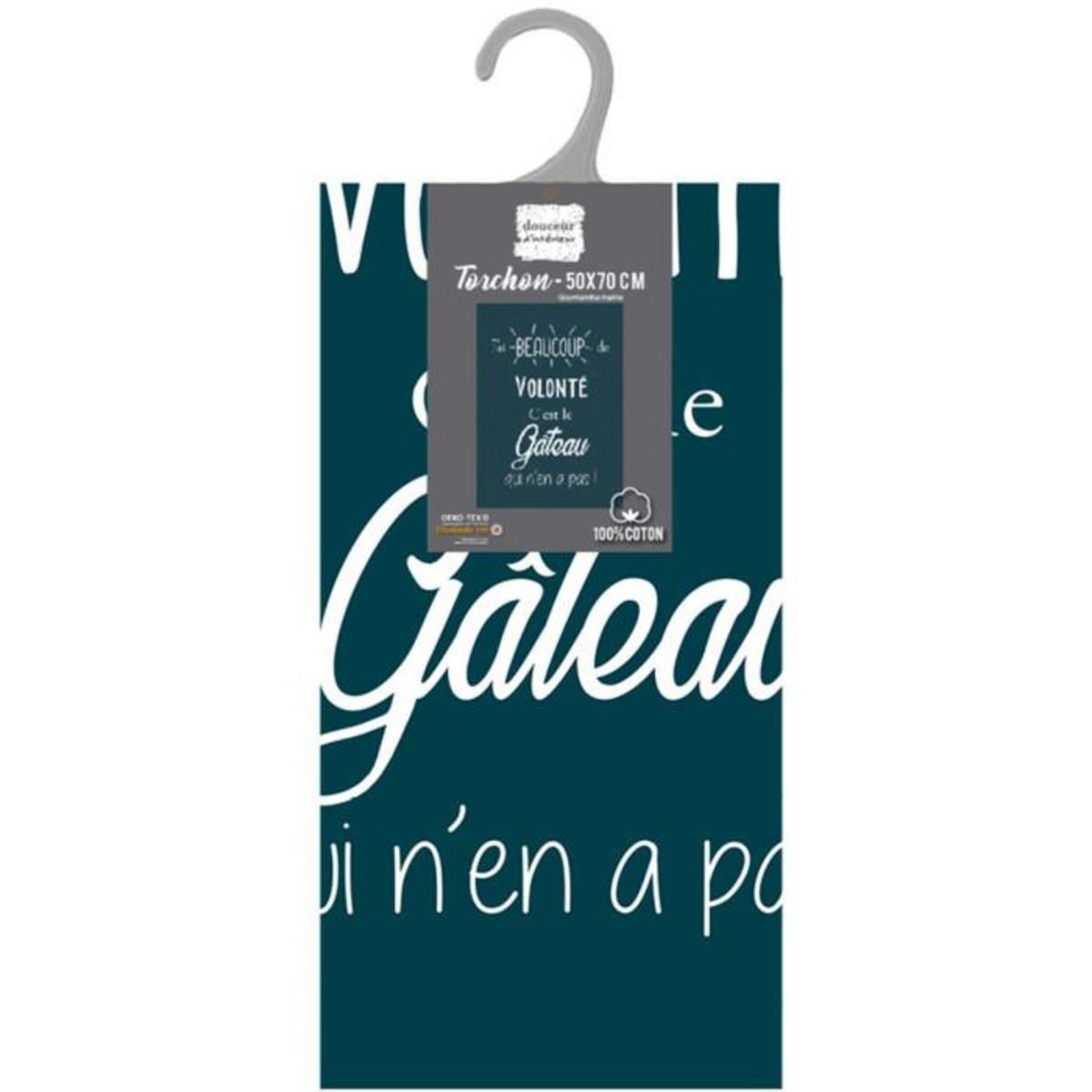 Paris Prix Torchon de Cuisine  Gourmandise  50x70cm Marine