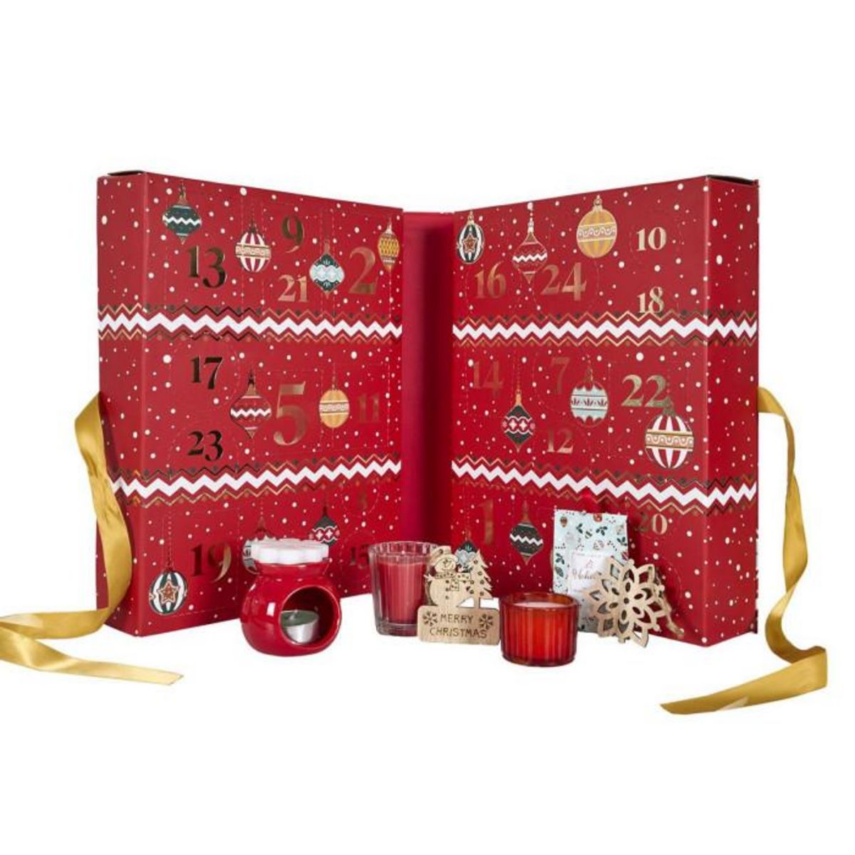 Paris Prix Calendrier de l'Avent Bougies & Surprises  Noël  33cm Rouge