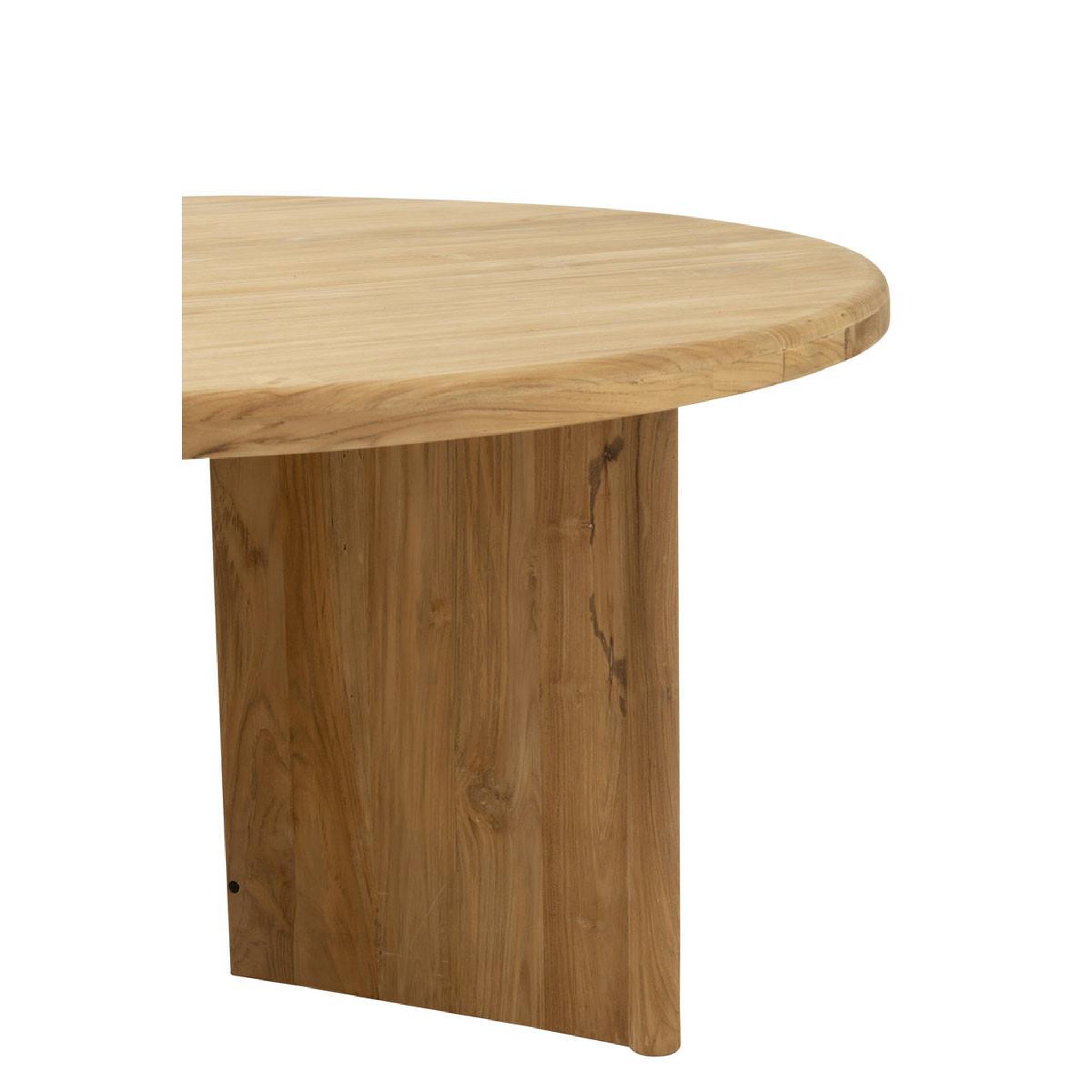 Voir la diapositive 5 : J-LINE Table à manger ronde  teck  150cm naturel