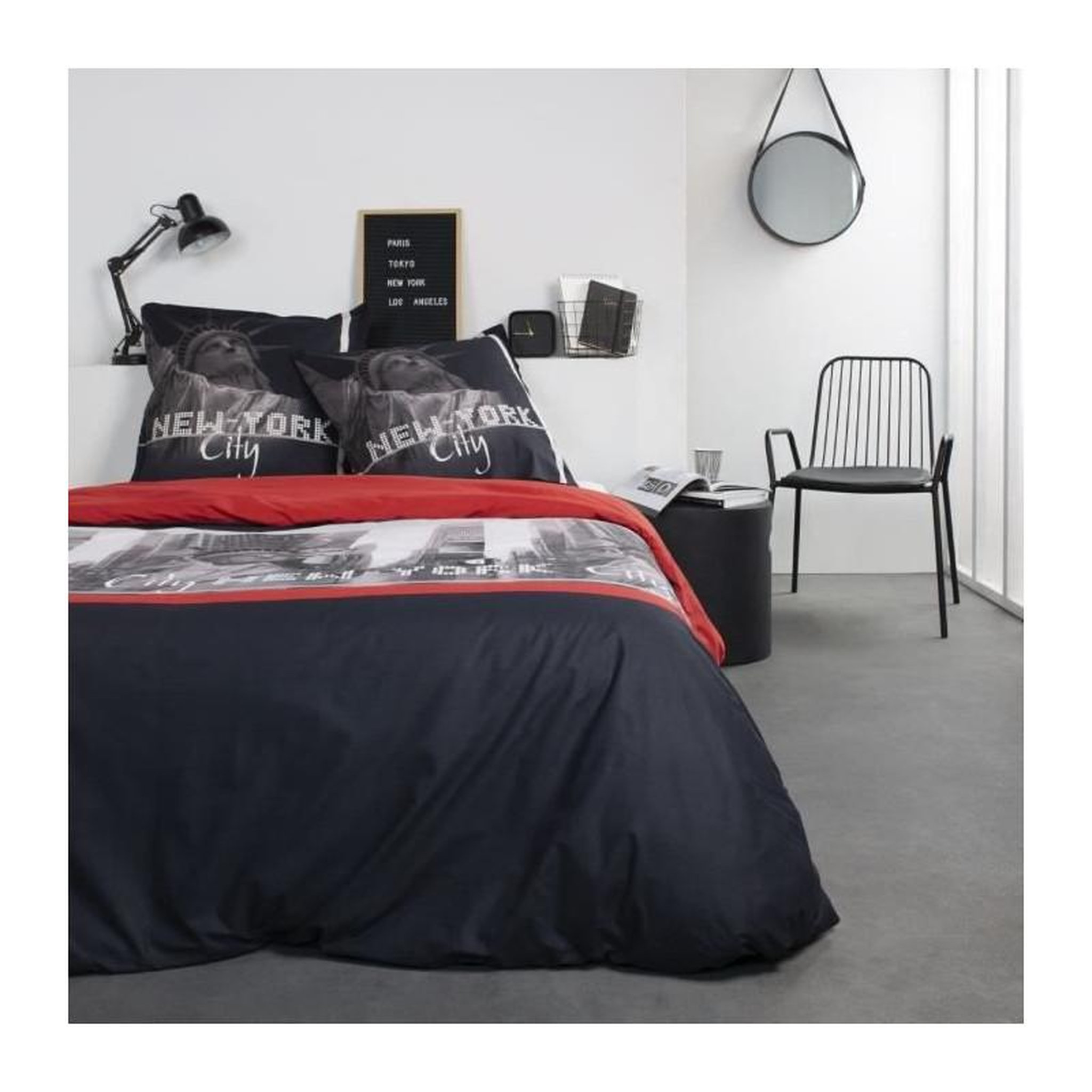 Voir la diapositive 1 : Today TODAY Parure de lit Coton 2 personnes - 220x240 cm - Imprime Rouge Clem
