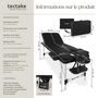 Voir la diapositive 6 : tectake Table 3 zones de massage largeur 70 cm et rembourrage 5 cm noir