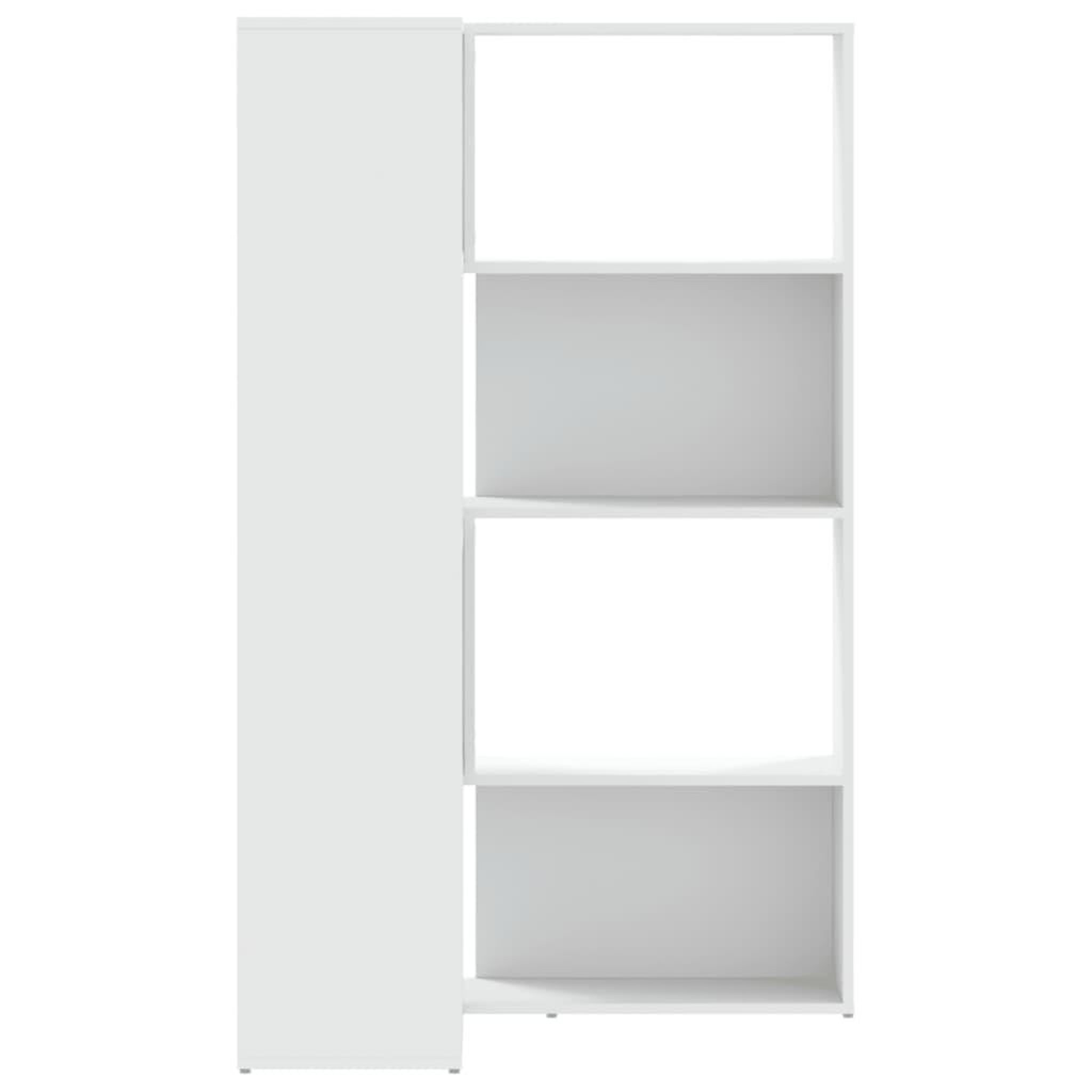 Voir la diapositive 5 : VIDAXL Bibliotheque d'angle a 4 niveaux blanc bois d'ingenierie
