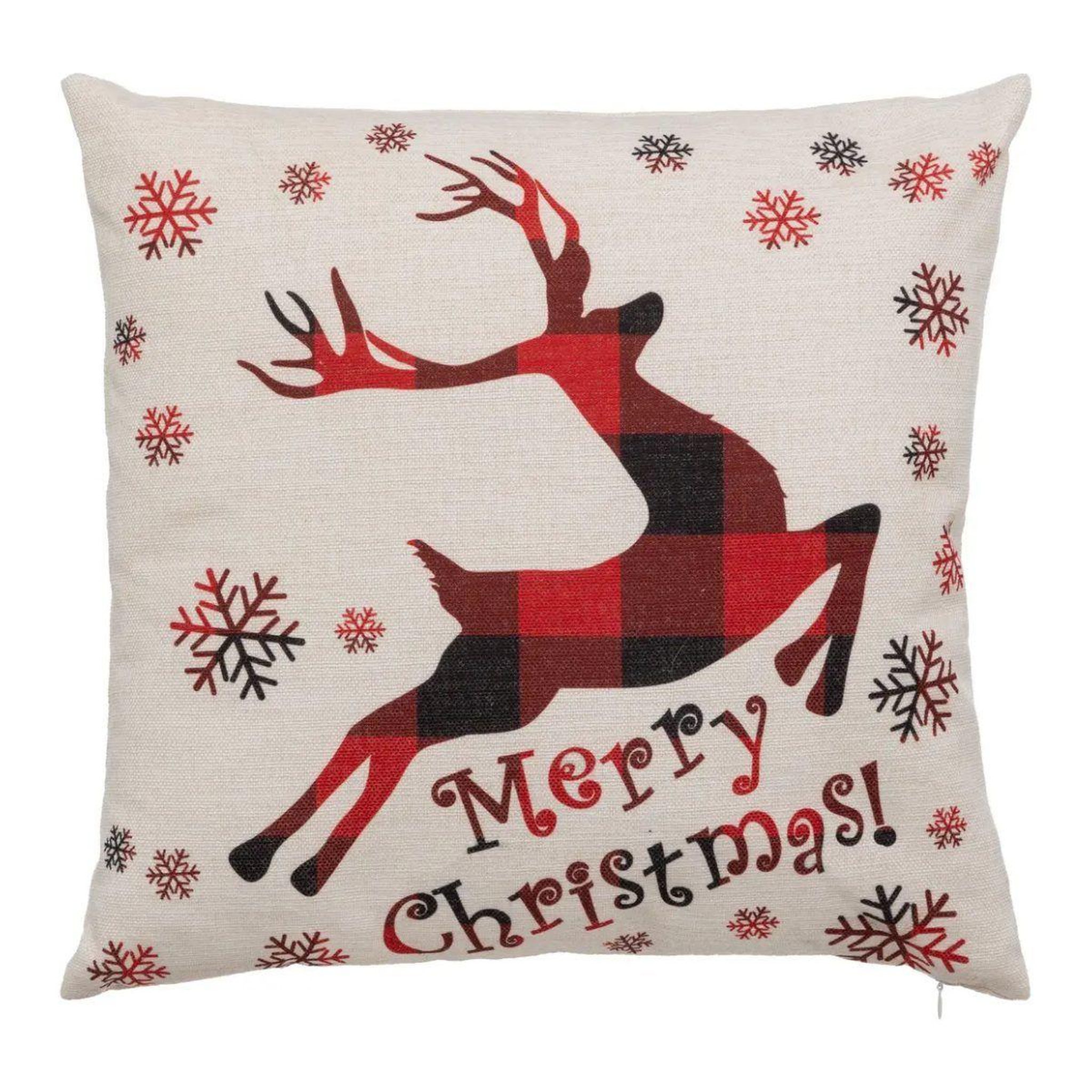 ATMOSPHERA Coussin déco de noël  renne  40x40cm beige