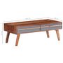 Voir la diapositive 6 : VIDAXL Table basse gris 110x50x40 cm bois massif