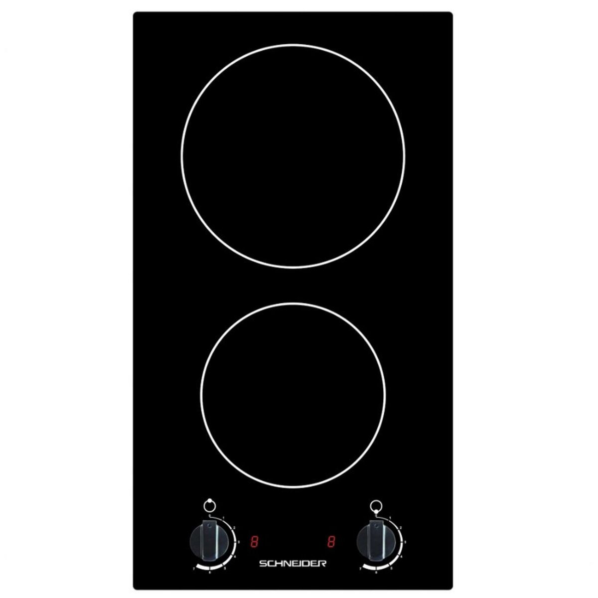 SCHNEIDER Domino vitrocéramique 30cm 2 foyers noir - SDV30M