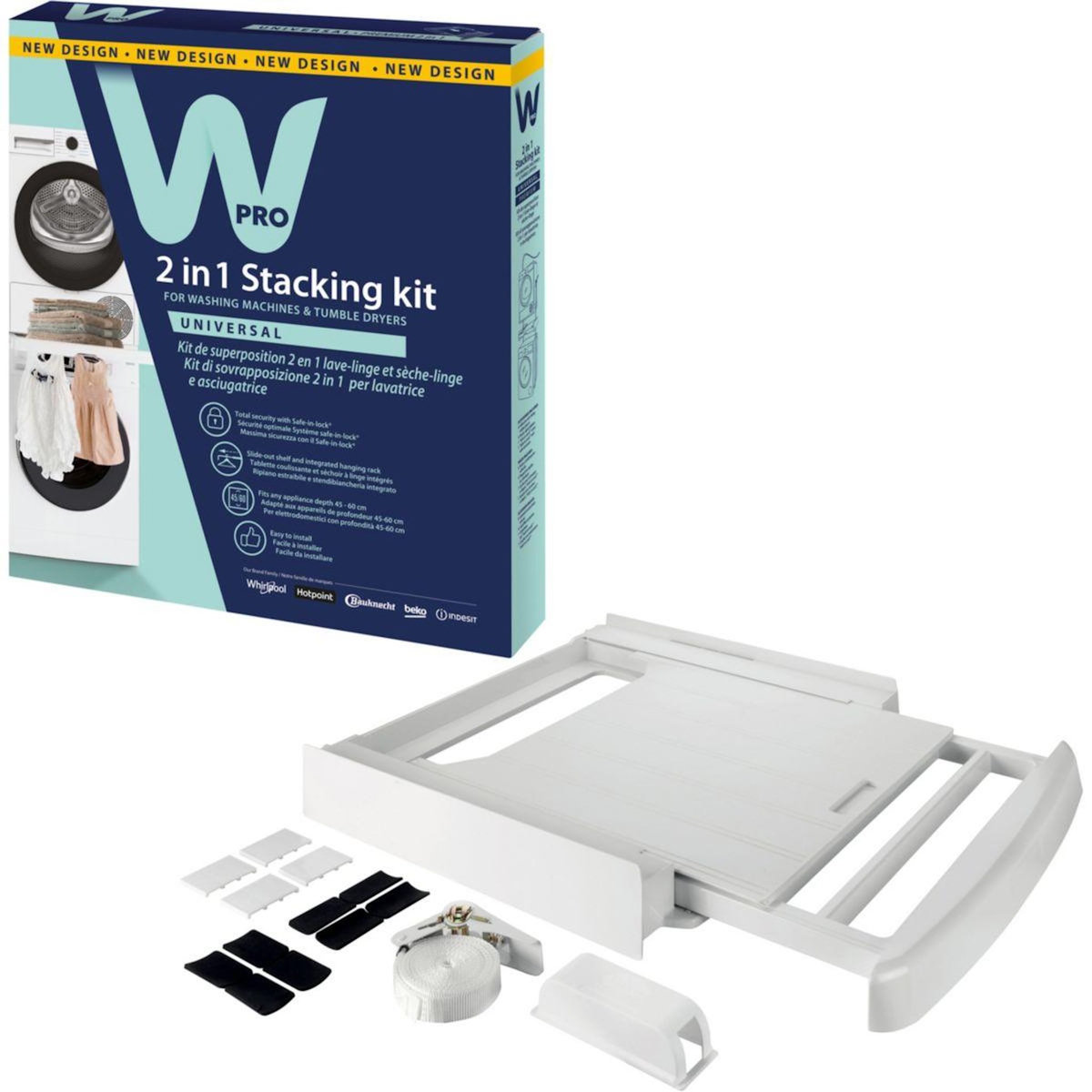 WPRO Kit de superposition de superposition avec tablette + séchoir