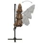 Voir la diapositive 5 : VIDAXL Parasol de jardin a 4 niveaux avec mat en aluminium taupe 3x3 m