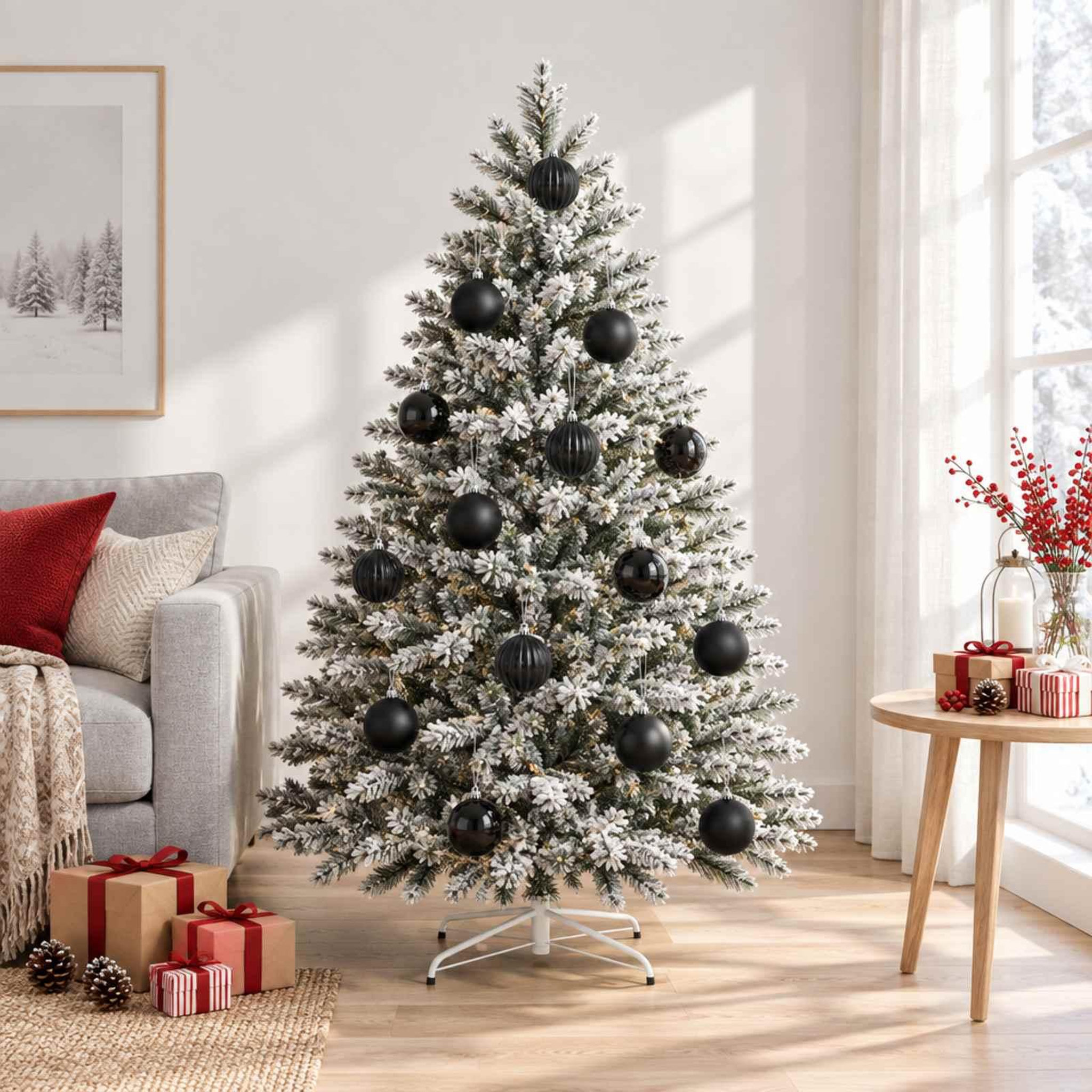 Voir la diapositive 2 : VIDAXL Ensemble de boules de Noël XL 15 pc Noir Diam. 10 cm Plastique