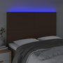 Voir la diapositive 3 : VIDAXL Tete de lit a LED Marron fonce 144x5x118/128 cm Tissu