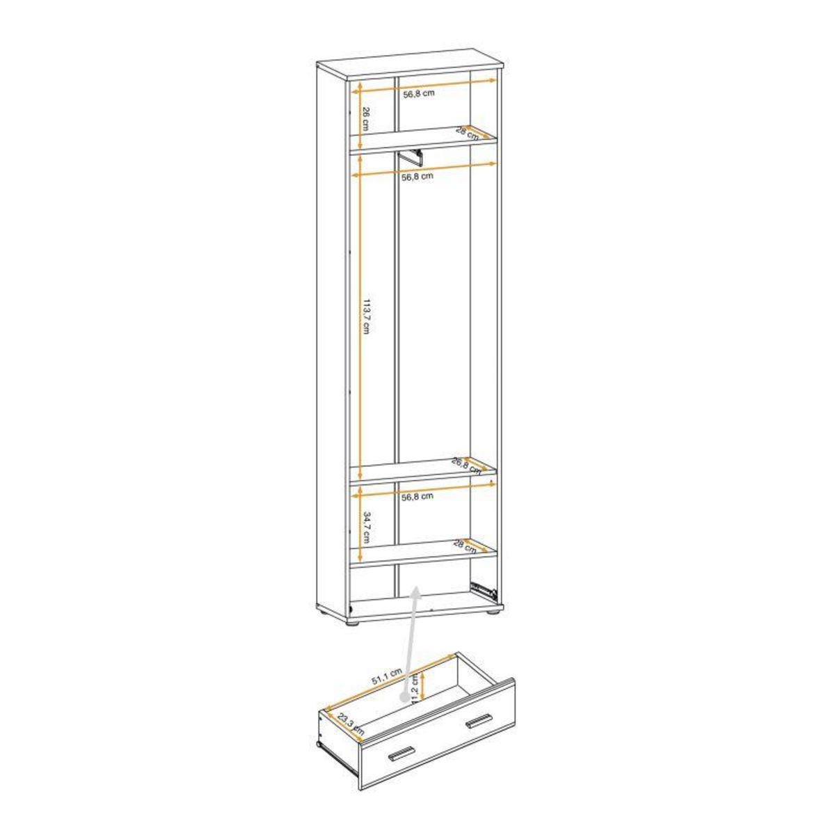Paris Prix Armoire 2 Portes  Armario  203cm Chêne
