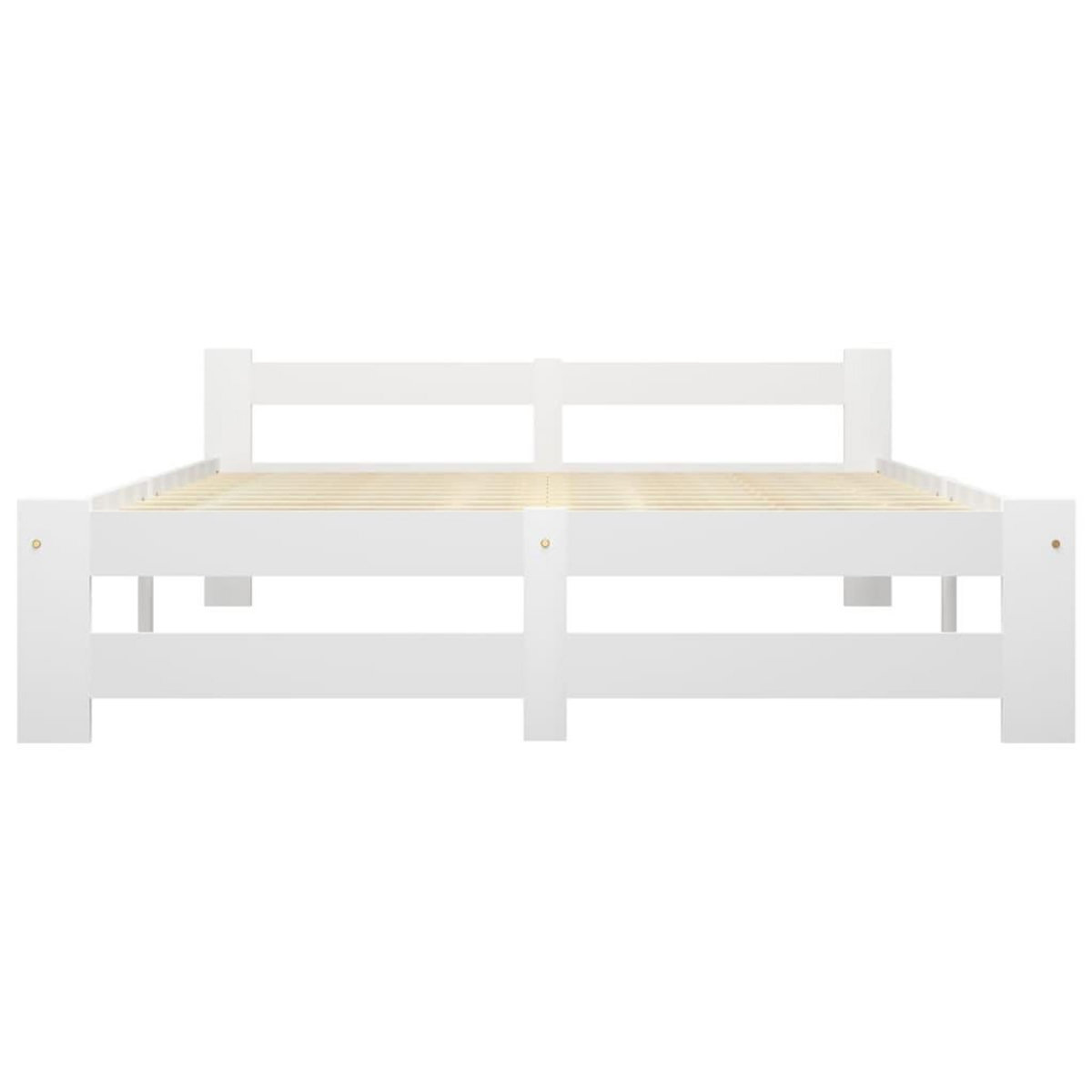 VIDAXL Cadre de lit sans matelas blanc bois de pin massif 140x200 cm