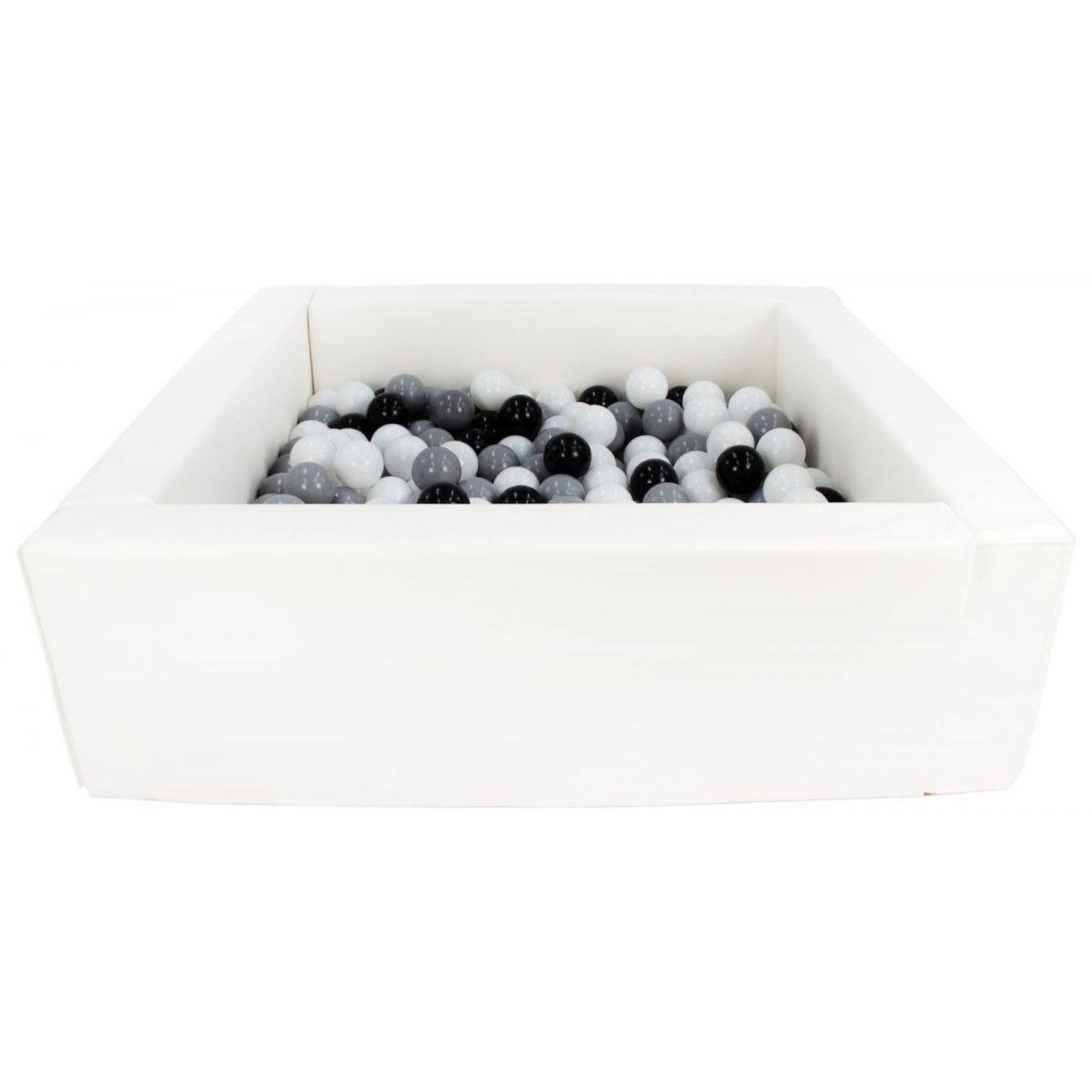 Voir la diapositive 2 : VELINDA Piscine à balles carrée avec 200 balles - blanc/noir, blanc, gris