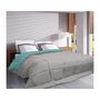 Voir la diapositive 2 : POYET MOTTE POYET MOTTE Couette Microfibre 400g/m2 CALGARY - 140 x 200 cm - Gris galet et Vert lac