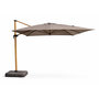 Voir la diapositive 1 : CONCEPT USINE Parasol rectangulaire 3x4m déporté rotatif gris pied effet bois en aluminium CESARE