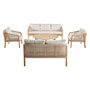 Voir la diapositive 5 : SWEEEK Salon de jardin en bois d'acacia et cordes. coussins beige PARANA