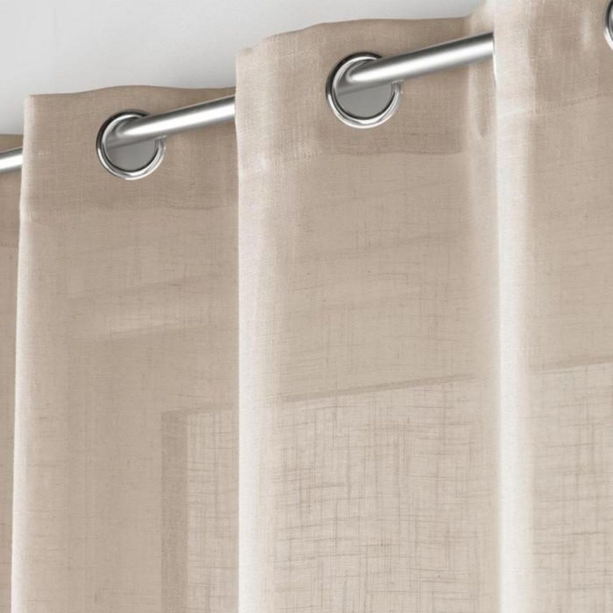 Paris Prix Rideau Voilage à Œillets  Cloris  140x280cm Taupe