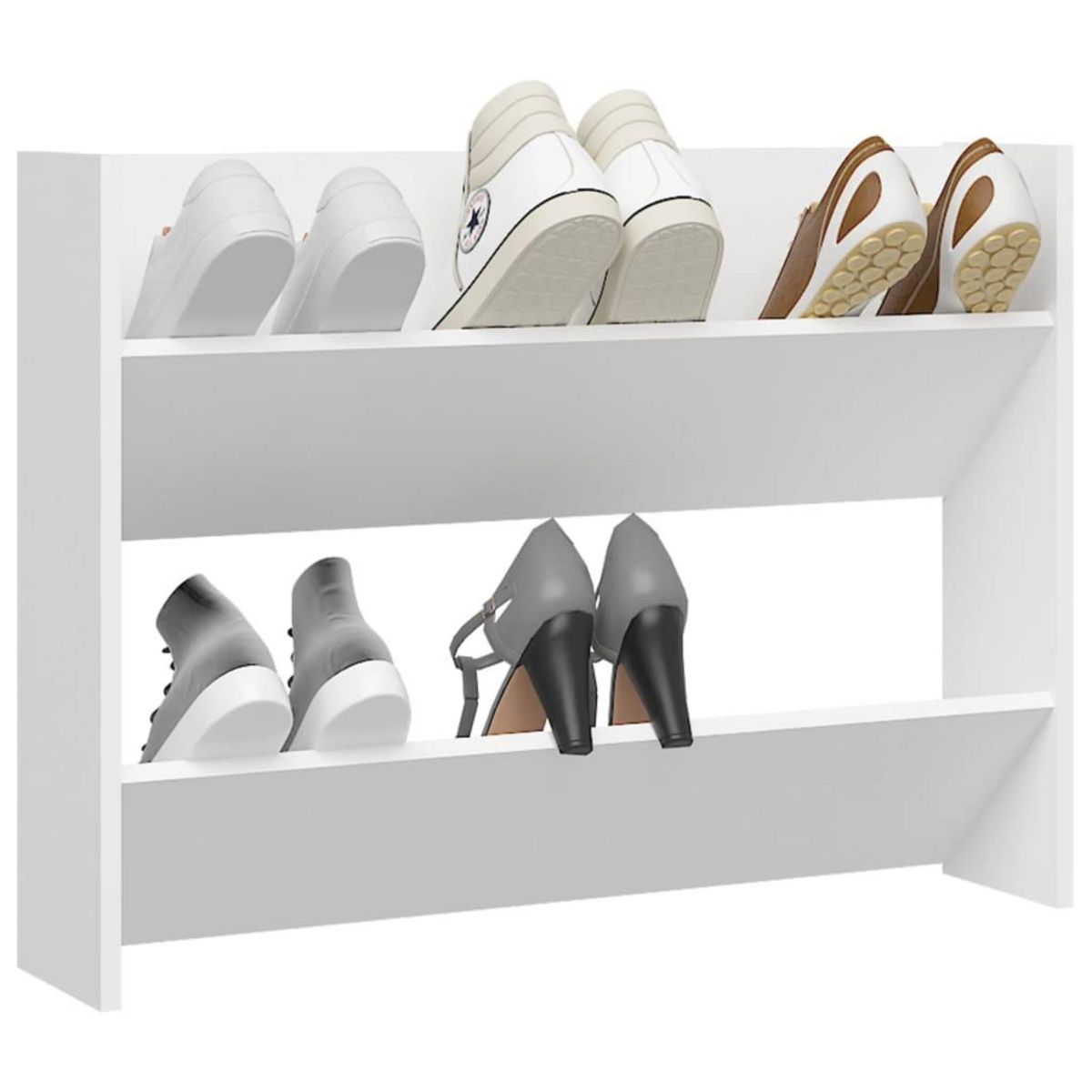 VIDAXL Armoire a chaussures murale Blanc 80x18x60 cm Agglomere