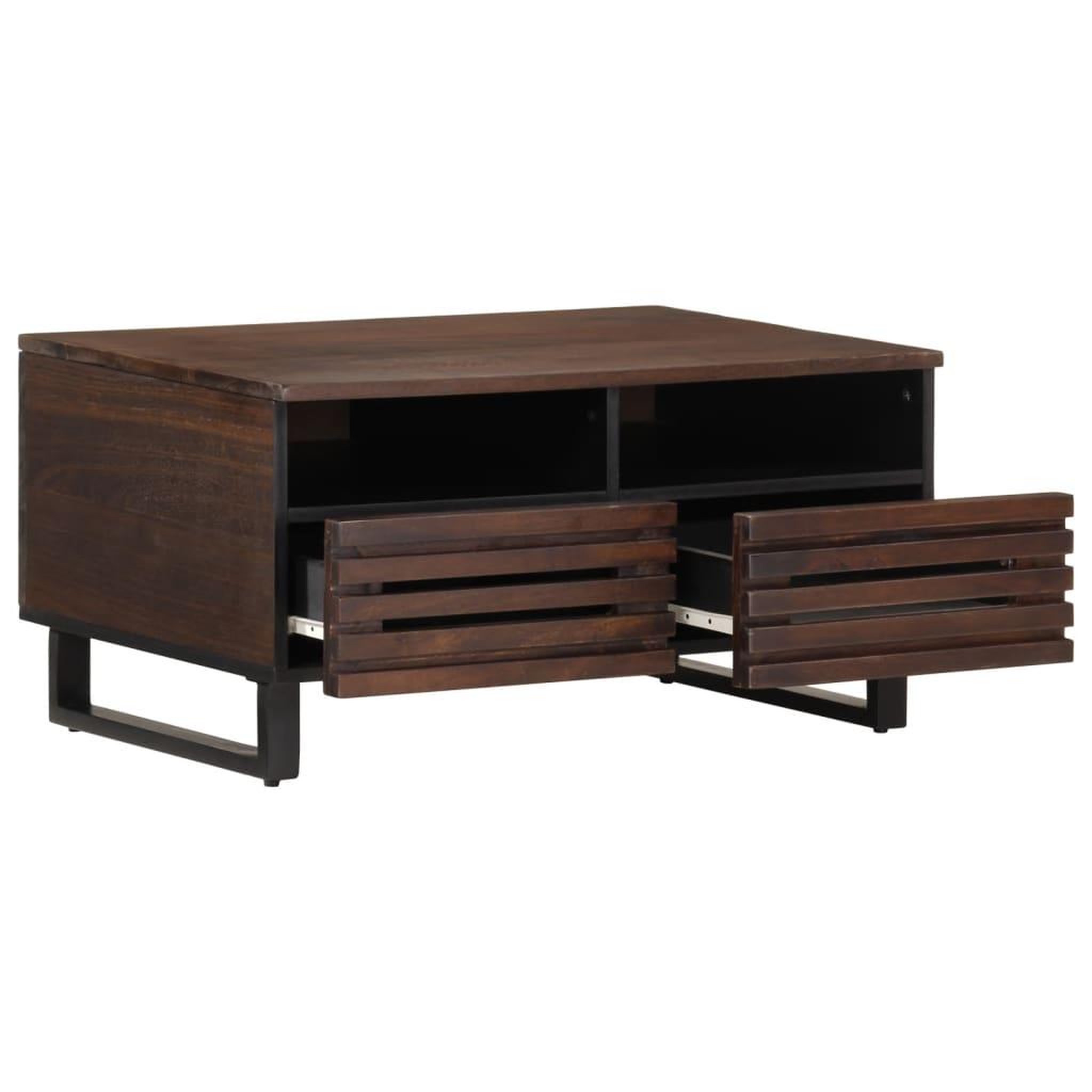 Voir la diapositive 5 : VIDAXL Table basse marron 80x55x40 cm bois de massif manguier