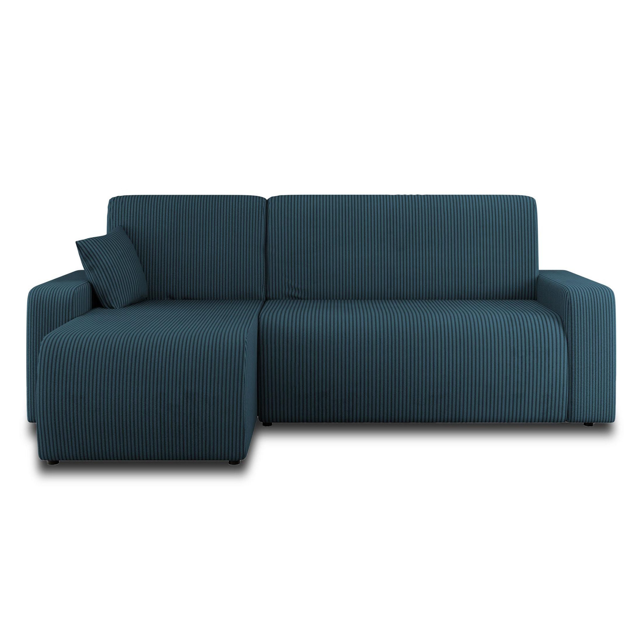 Voir la diapositive 6 : BEST MOBILIER Artemisa - canapé d'angle réversible 4 places - convertible avec coffre - en velours côtelé