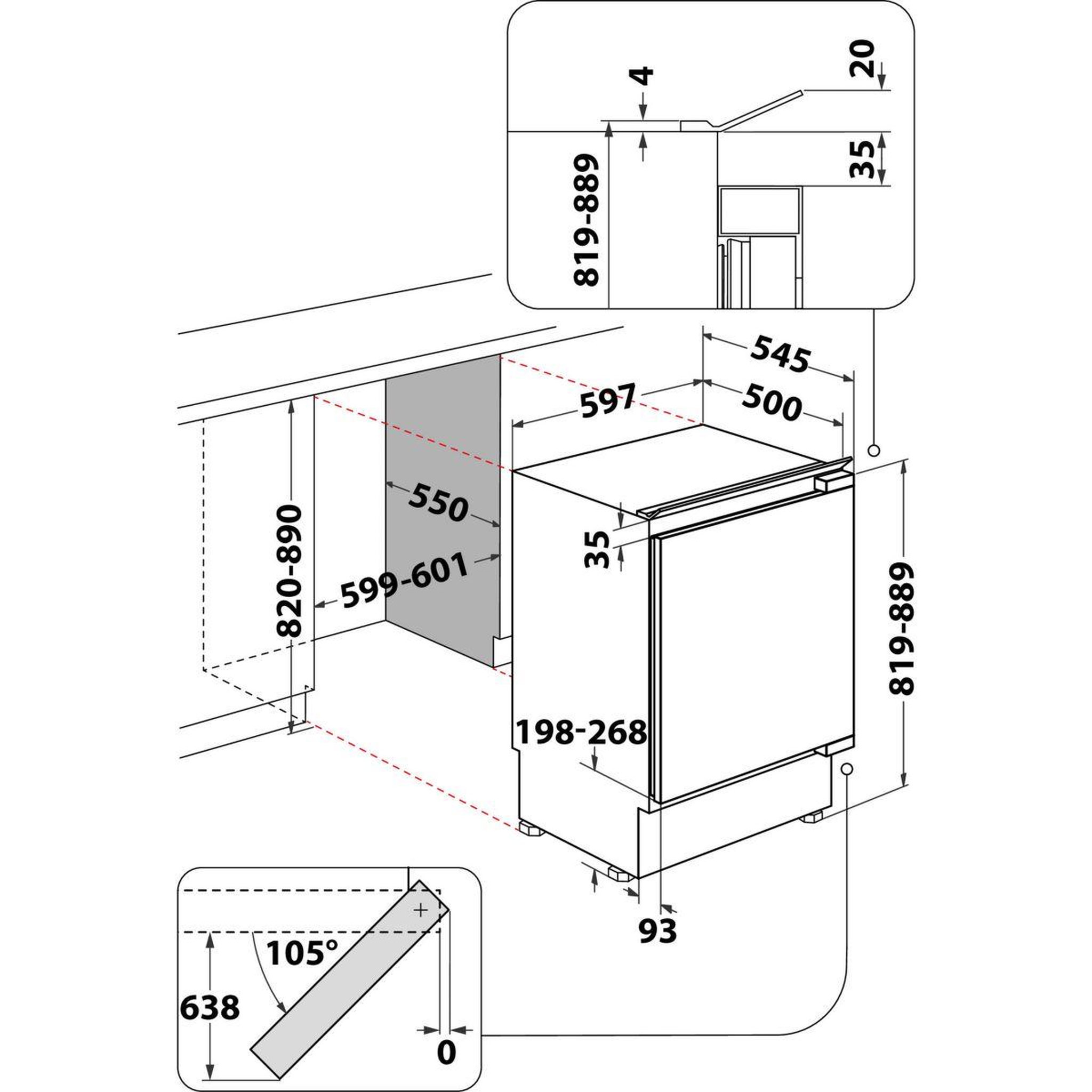 Voir la diapositive 5 : HOTPOINT Réfrigérateur top encastrable habul011