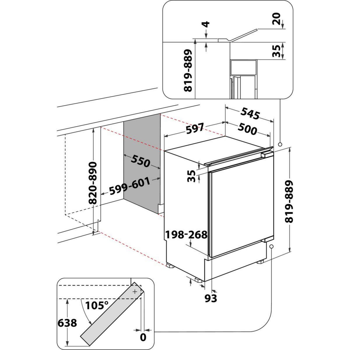 HOTPOINT Réfrigérateur top encastrable HABUL011