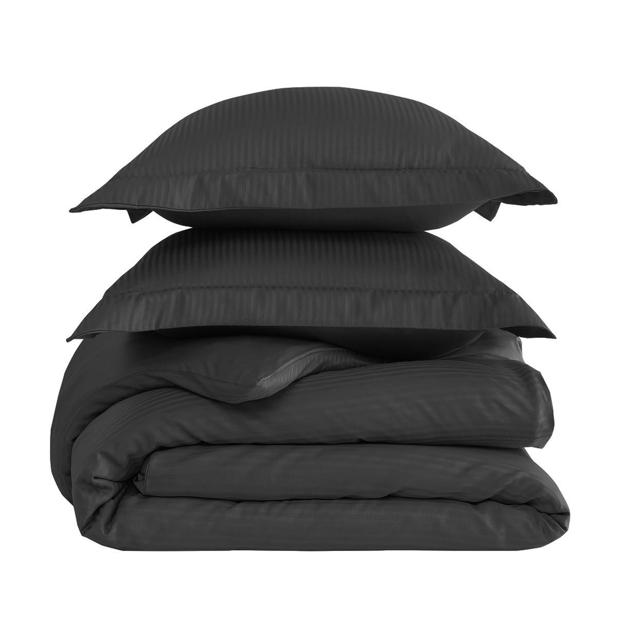 Voir la diapositive 4 : Sensei Maison Housse de couette rayée réversible satin de coton VERSALUXE
