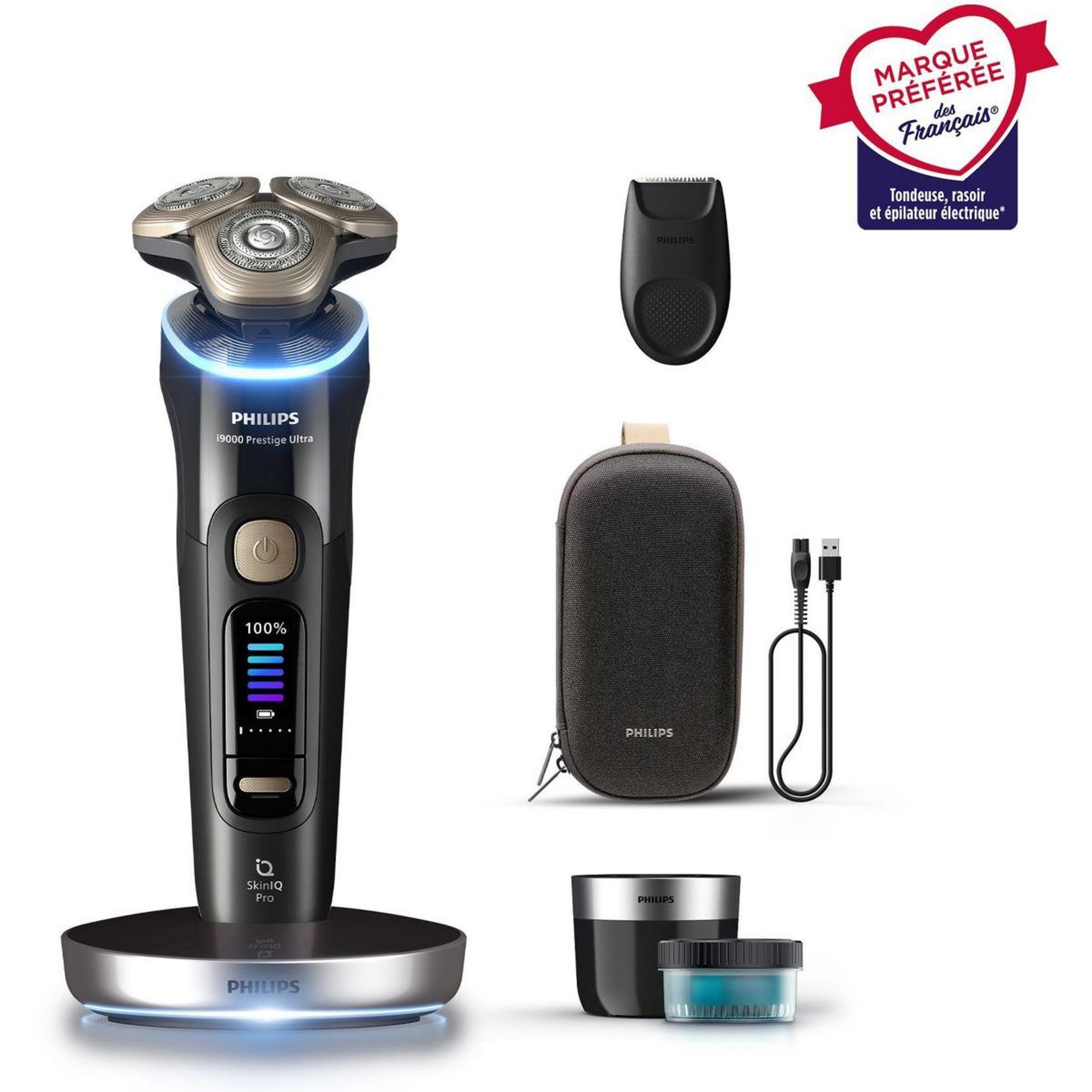 Voir la diapositive 2 : Philips Rasoir électrique XP9400/31 Serie i9000 Prestige Ultra 100 % étanche avec Skin IQ