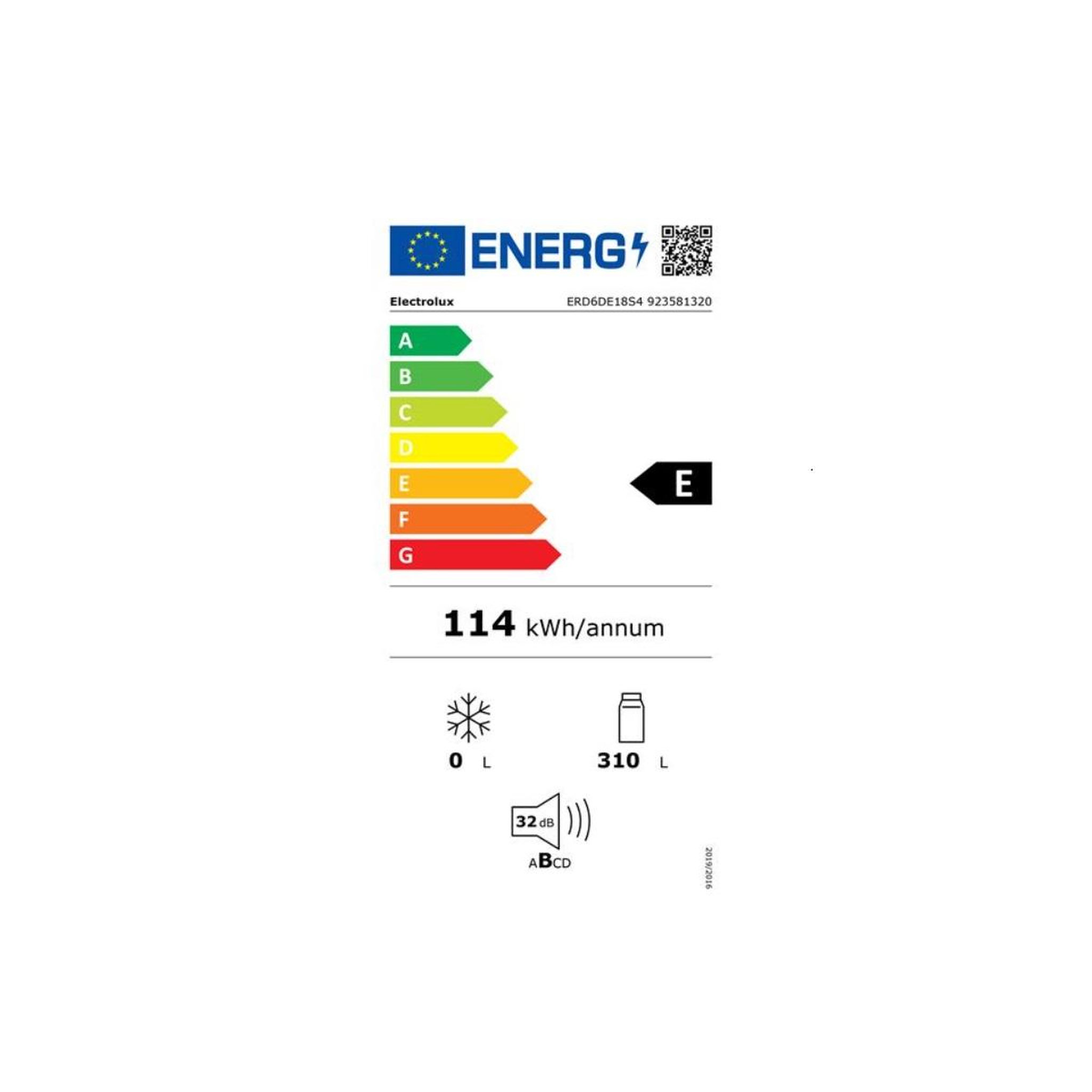 Voir la diapositive 2 : ELECTROLUX Réfrigérateur 1 porte intégrable à glissières 310l - erd6de18s4