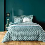 Paris Prix Parure de Lit 3 Pièces  Stria  240x220cm Émeraude