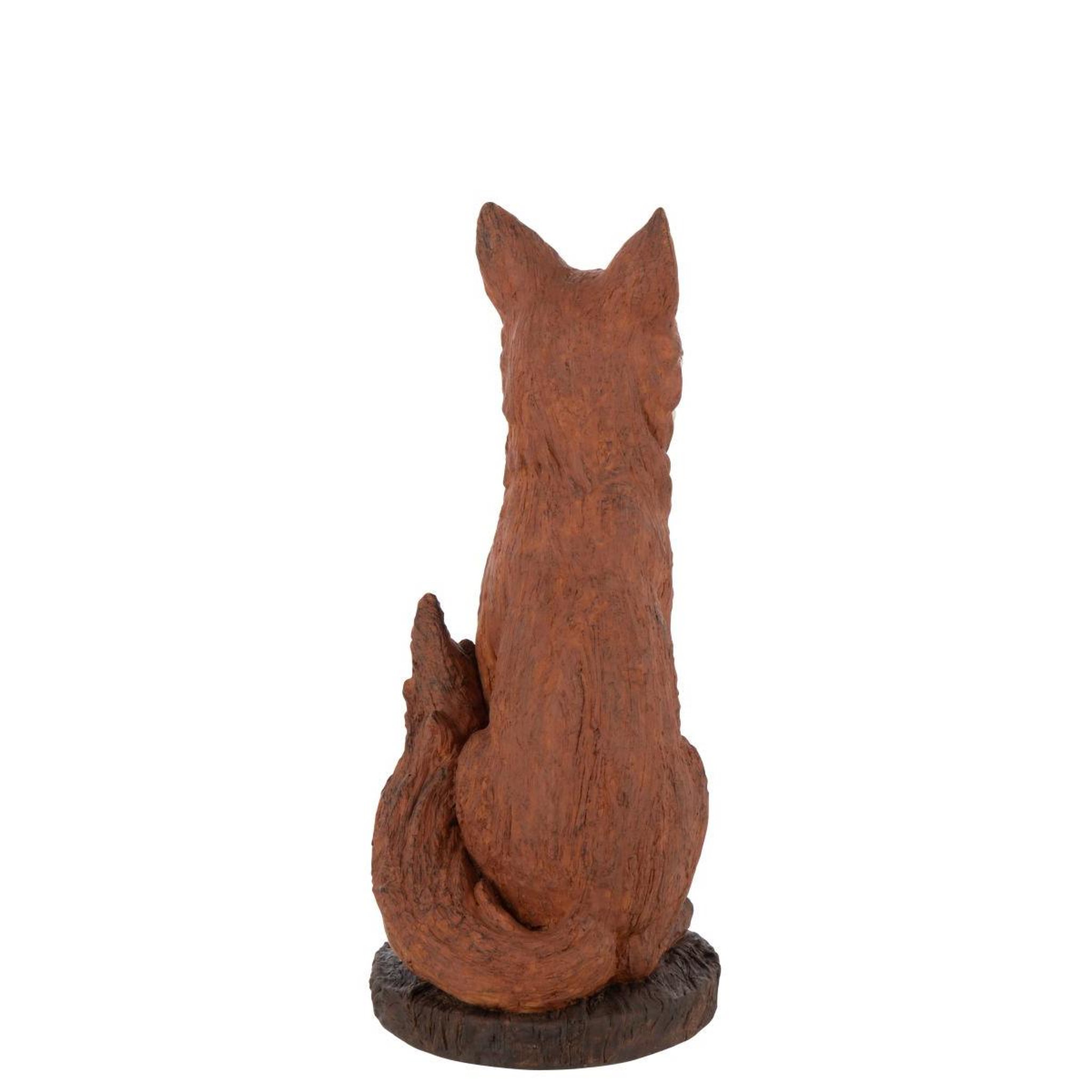 Voir la diapositive 3 : J-LINE Statue renard assis  automn  52cm rouille