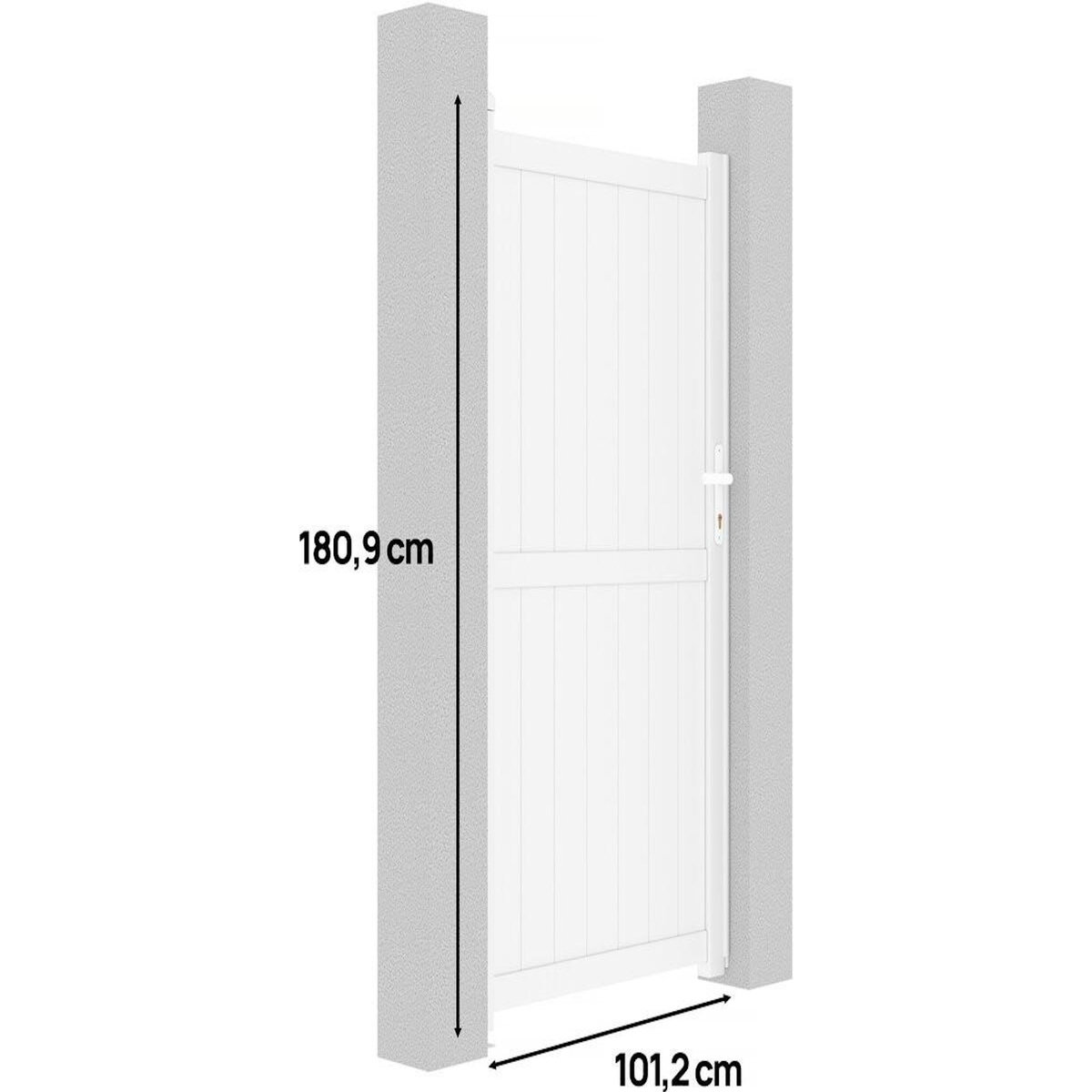 Habitat et Jardin Portillon aluminium  Lola  - 101.2 x 180.9 cm - Blanc